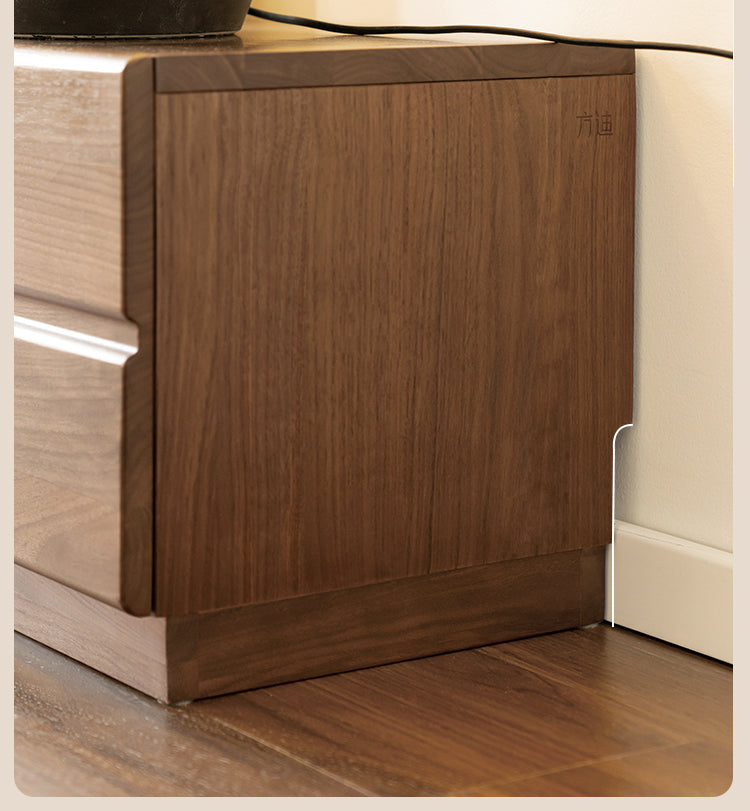 Solid Oak & Black Walnut Wood TV Stand - Rustic Modern Entertainment Center for Living Room, Home Theater & Media Storage