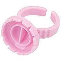 100pcs Disposable Pink Tattoo Glue Rings & Plastic Ink Cups for Eyelash Extensions – Perfect for Tattoo Artists & Lash Technicians
