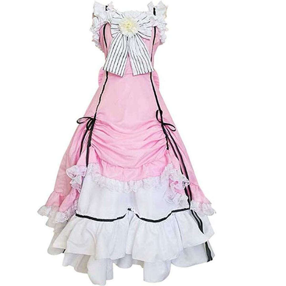 Anime Ciel Cosplay Costume - Pink Lolita Princess Dress with Bow | Kawaii Gothic Outfit for Halloween, Cosplay Events & Anime Conventions