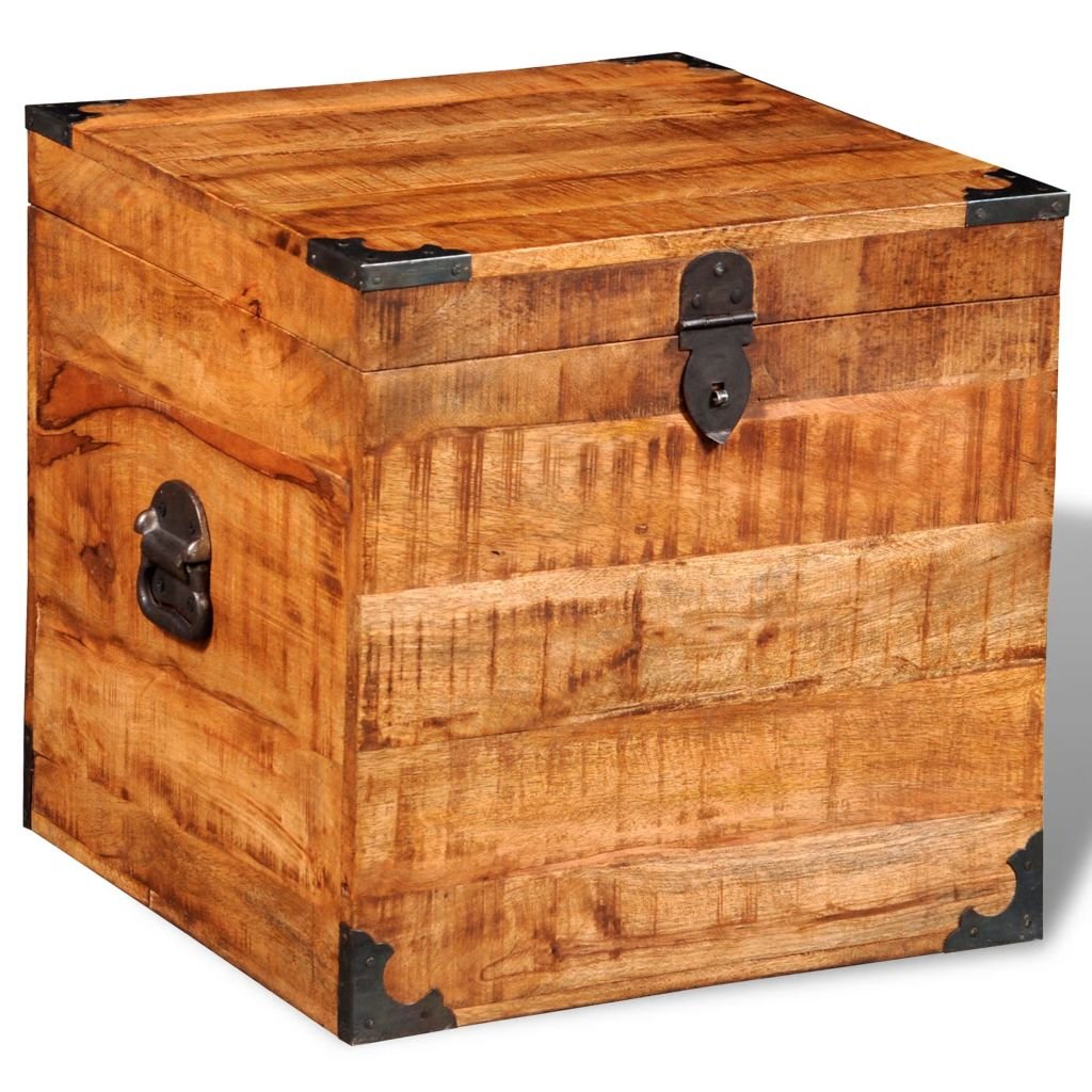 Vintage Wooden Toy Storage Chest - Handmade Mango Wood Cube Box for Kids Room Decor & Organizer | Perfect for Nursery, Playroom, and Home Organization