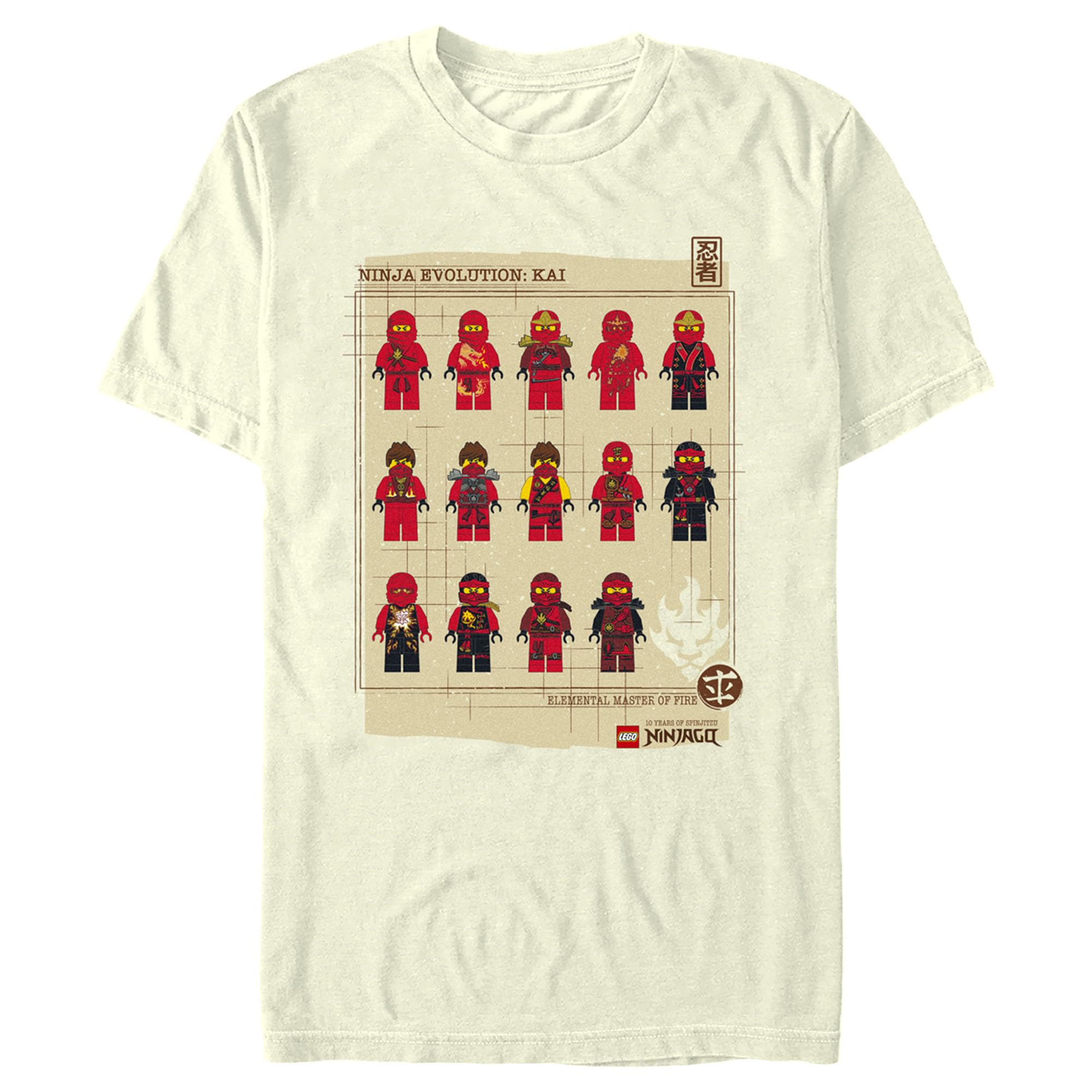 Lego Ninjago Ninja Evolution Men's Short Sleeve T-Shirt - Cool Graphic Tee for Fans, Casual Wear & Cosplay