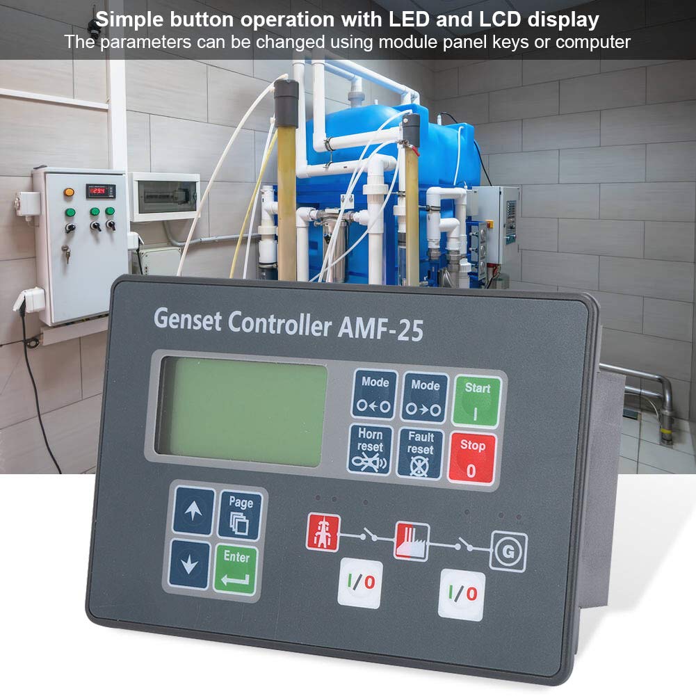 Generator Parts - LED & LCD Display Genset Controller for Power Fault Detection | Compatible with Electronics Industry | Perfect for Backup Power Systems & Emergency Power Supply