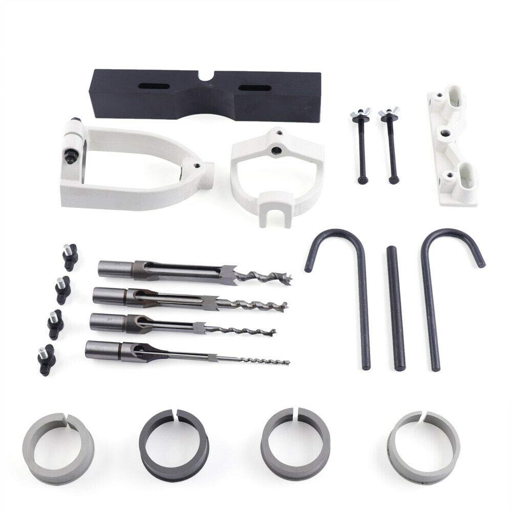 DNYSYSJ Bench Drill Mortising Attachment Kit - 4-Piece Chisel & Tenoning Machine Set with Complete Accessories - Time Saving Woodworking Tool for DIY Projects & Furniture Making