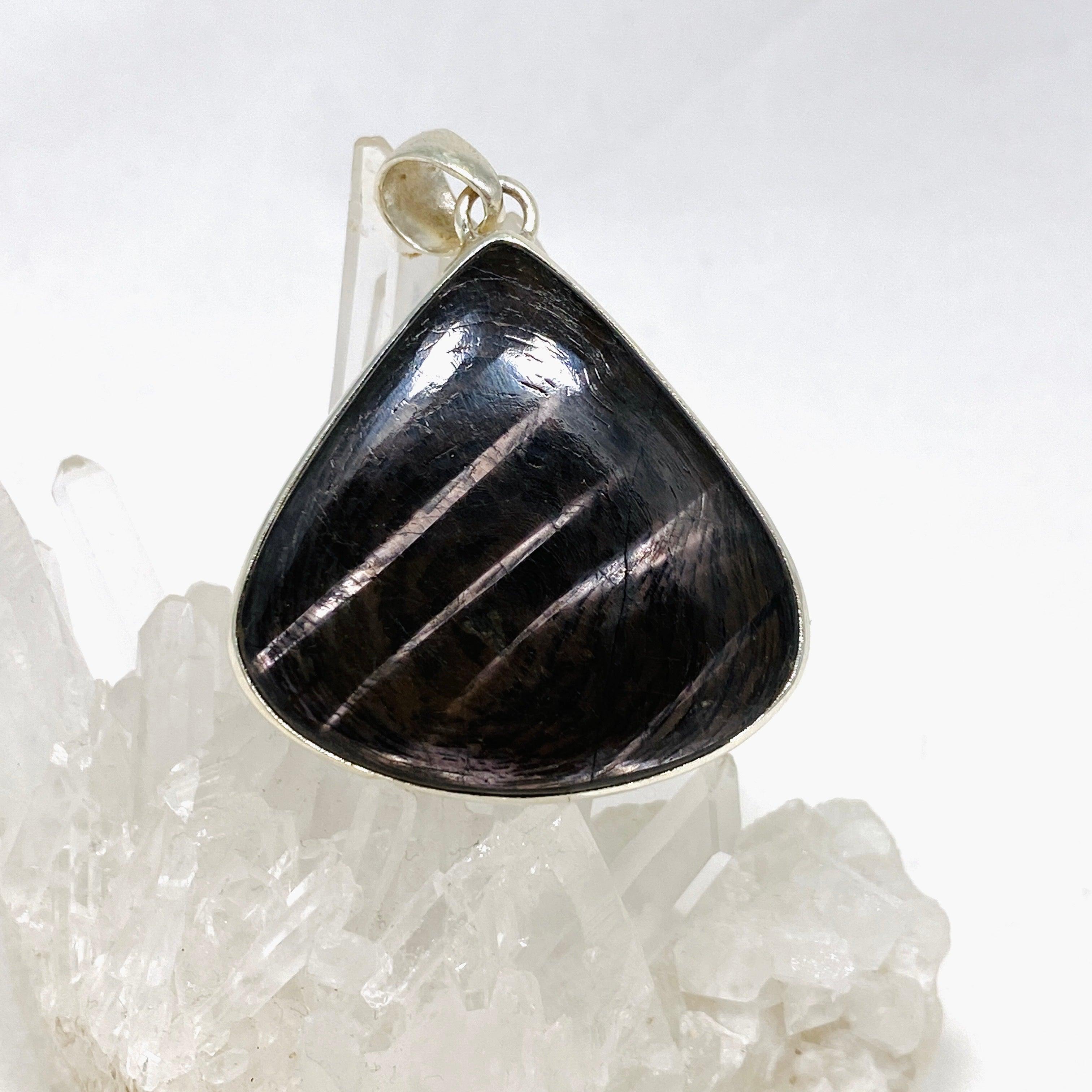 Natural Hypersthene Teardrop Pendant Necklace KPGJ4269 - Elegant Healing Crystal Jewelry for Meditation & Spiritual Protection