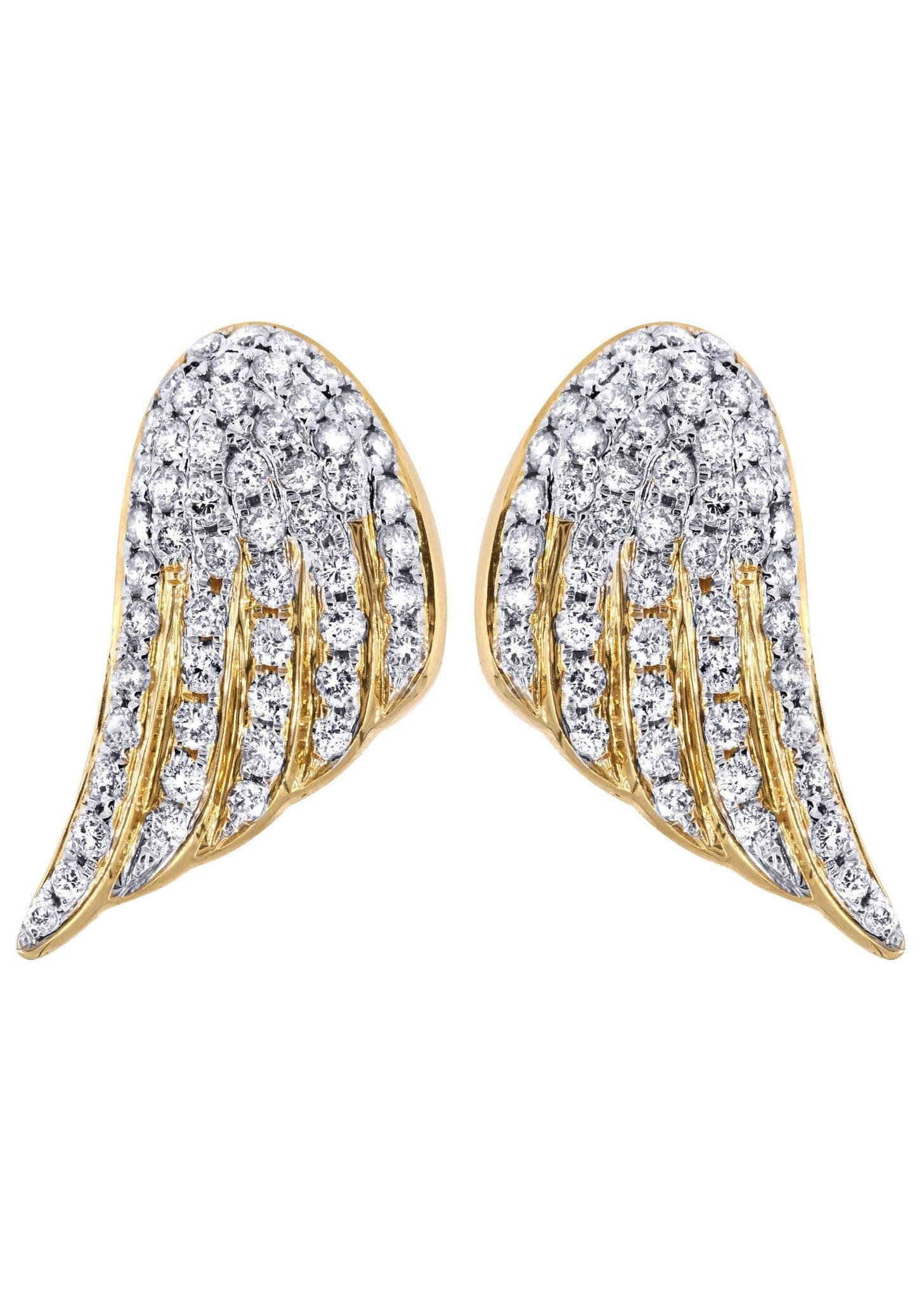 14K Yellow Gold Men's Diamond Earrings - 1.56 Carat Studs for Everyday Wear & Special Occasions