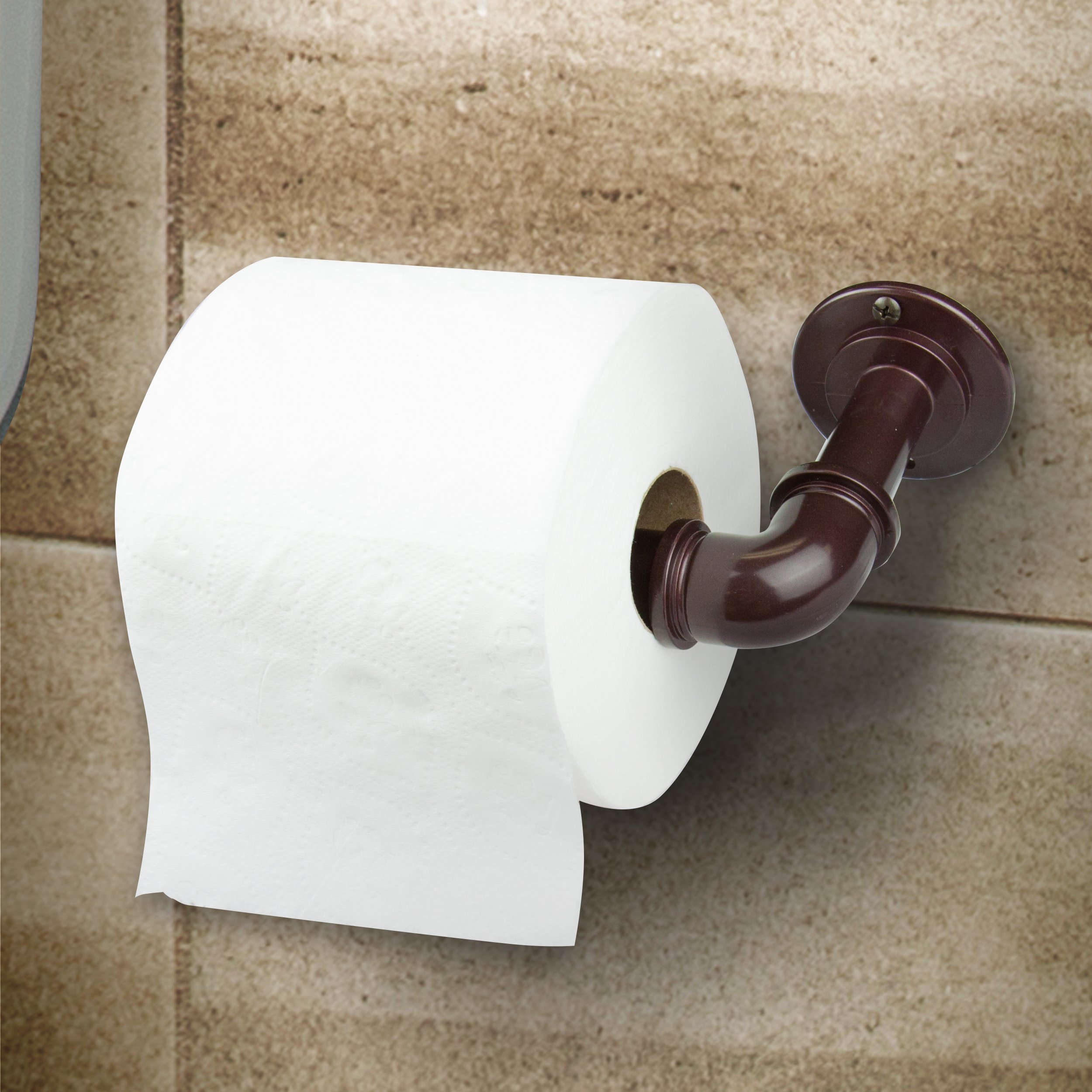 Rod Desyne Single Toilet Paper Holder Set of 2, Bronze Bathroom Tissue Roll Holder - Perfect for Bathroom, Restroom, and Home Decor