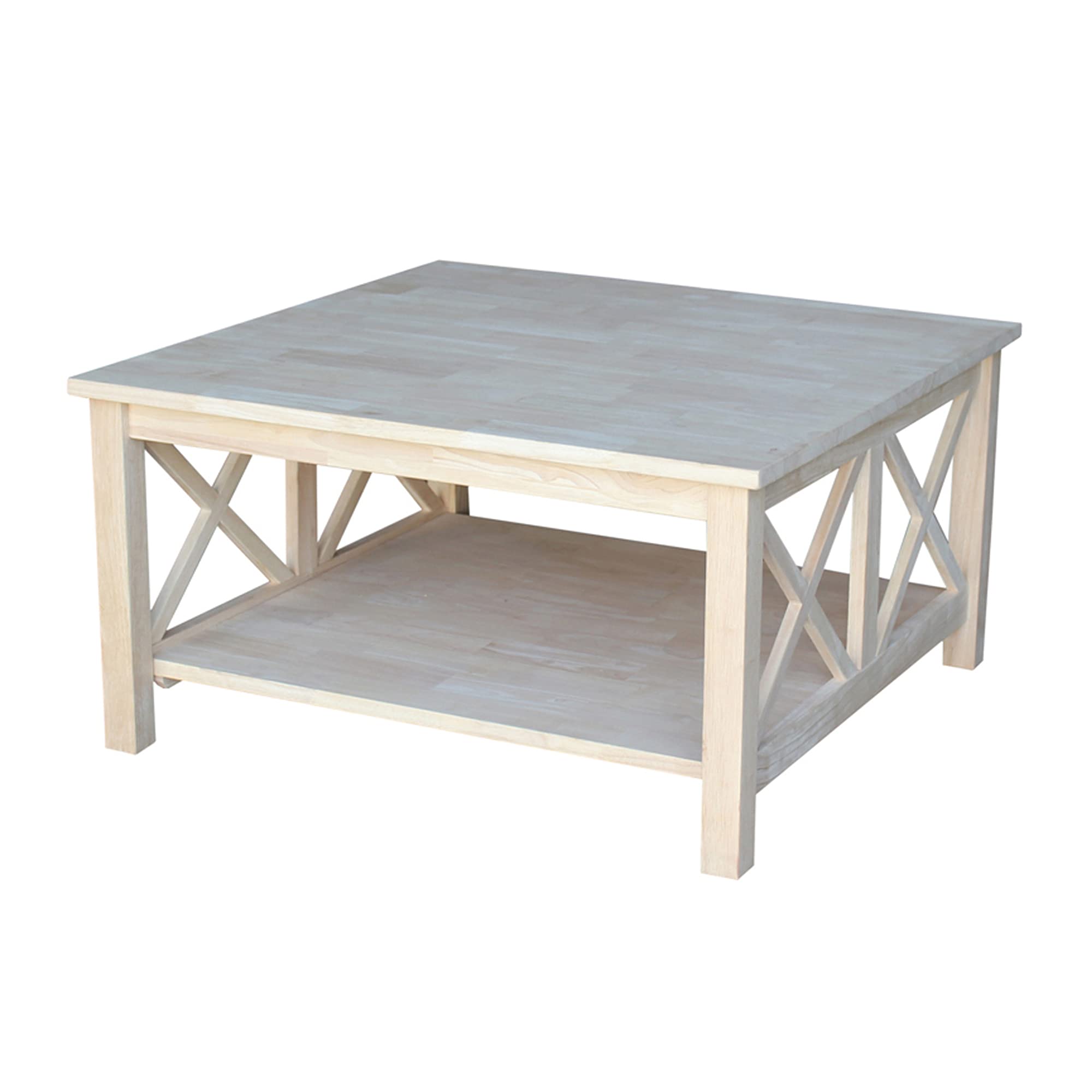International Concepts Hampton Coffee Table - Brown Wooden Living Room Table for Home Decor, Perfect for Living Room, Lounge, and Office Use