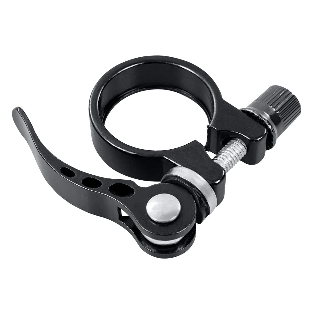 Premium Aluminum Alloy Quick Release Bike Seatpost Clamp - 28.6mm/31.8mm/34.9mm Sizes for Road & Casual Bicycles - Secure Seat Adjustment (Black) - Perfect for Commuting, Fitness Riding & Urban Cycling