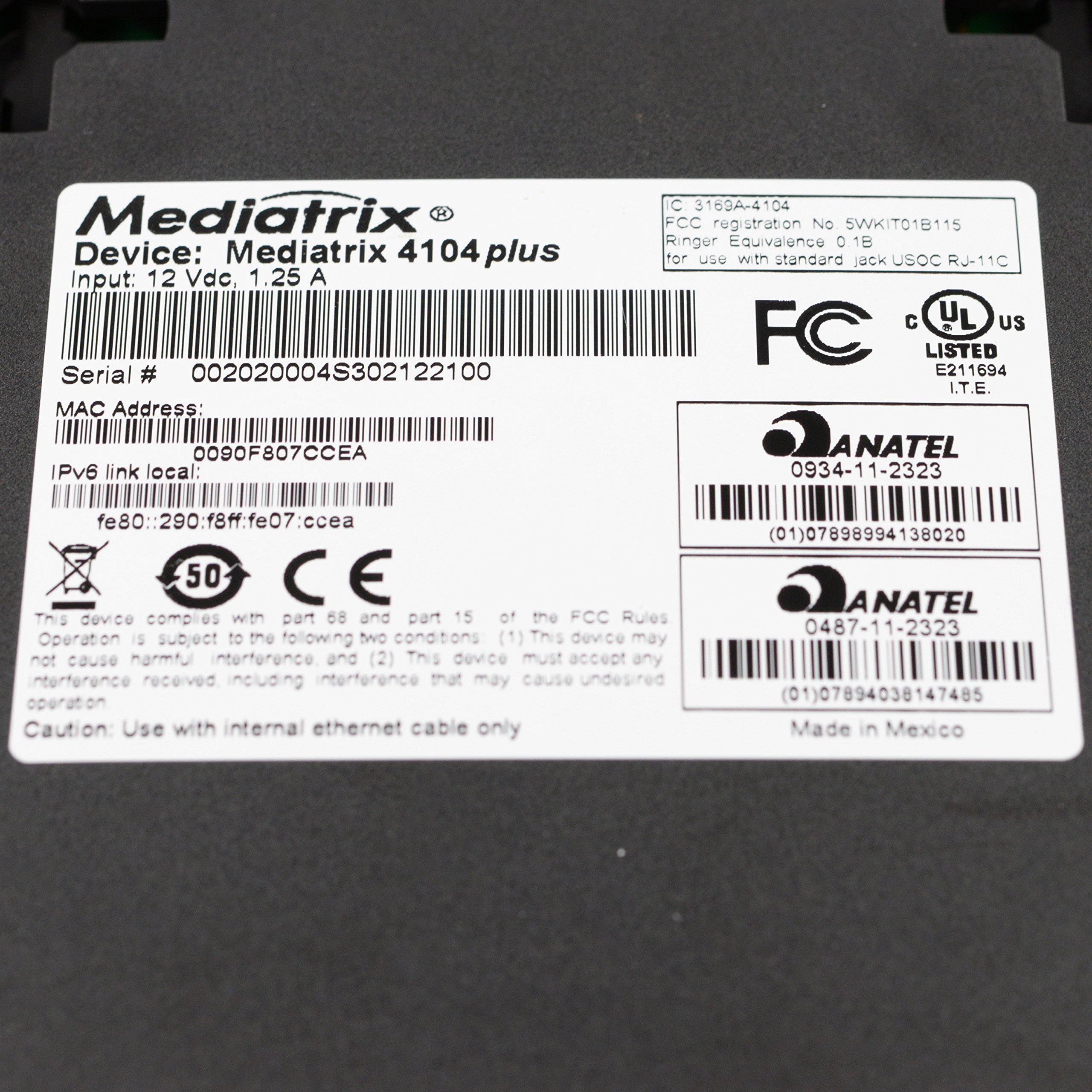 MEDIATRIX 4104-SIP-OB 4-Port VoIP Analog Telephone Adapter Gateway with 4 FXS Ports - Open Box - Perfect for Small Business PBX Systems & Home Office VoIP Solutions