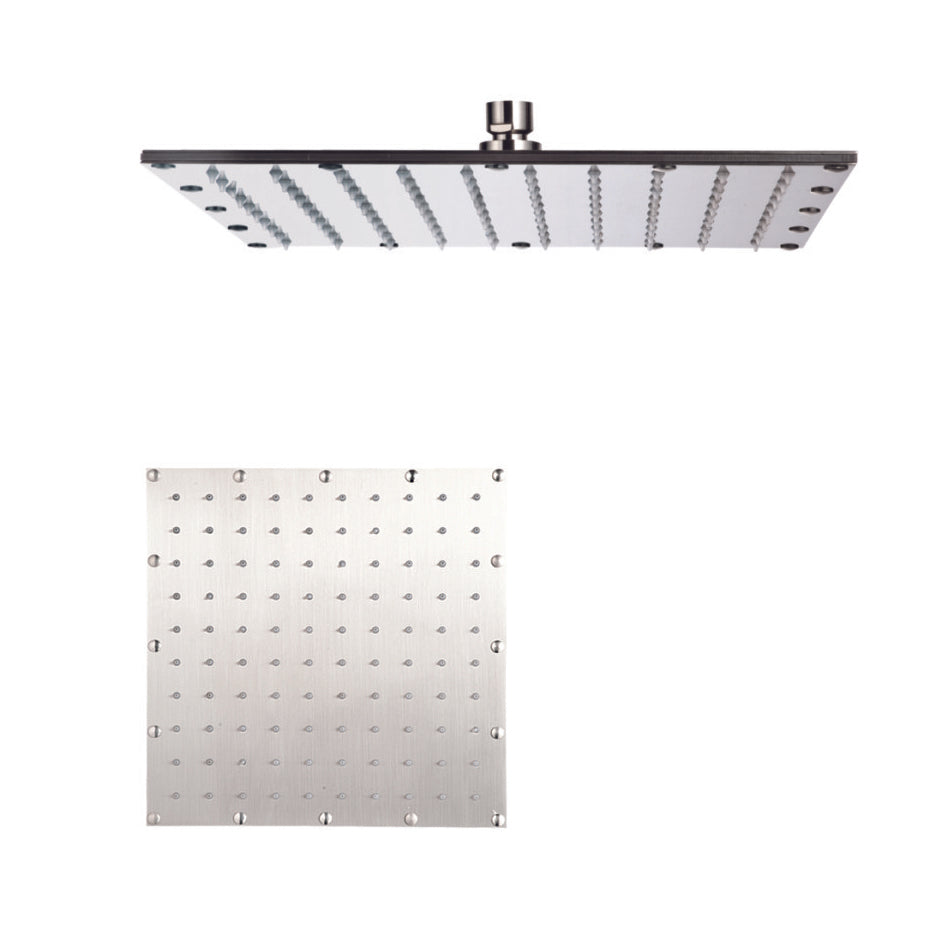DAX Ultra Thin Square Rain Shower Head - Ceiling Mounted Brass Body with Brushed Nickel Finish (D 113030B BN) - Perfect for Modern Bathroom & Spa-Like Shower Experience