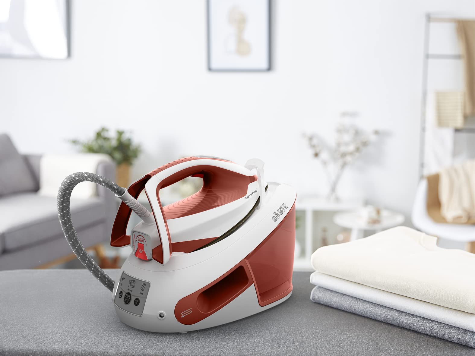 Tefal SV8110 Express Power Steam Generator - 1.8L Water Tank, Powerful Steam Performance, No Setting Technology, Vertical Steam - Made in France (Eco Stand) - Perfect for Home Ironing & Professional Garment Care