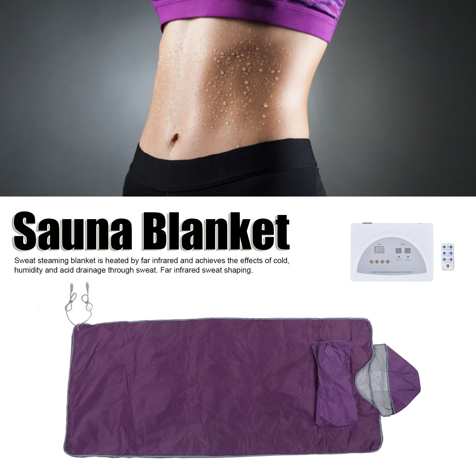 Far Infrared Sauna Blanket with Remote Control - 650W Detoxifying Heating Pad with Hat & Sleeves for Full Body Relaxation, Weight Loss & Spa Therapy | Perfect for Home Use, Yoga Recovery & Post-Workout Detox