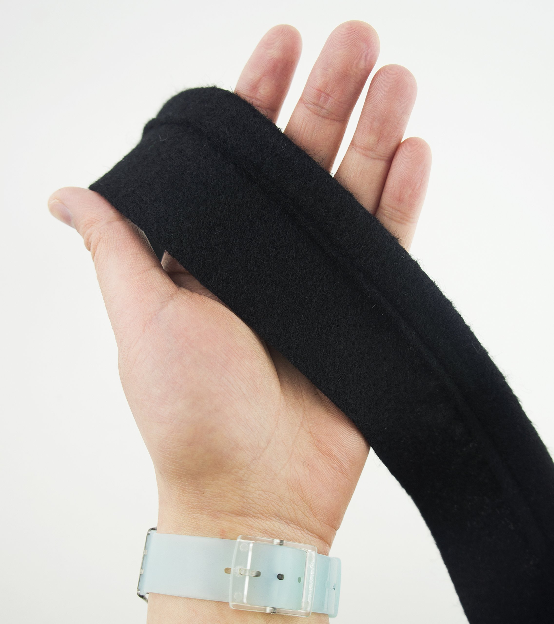 HAND® Black Sleeve Head Roll - 2 Meters (6.5 Feet) for Hair Styling, Salon Use & DIY Hair Extensions | Heat Resistant & Durable Hairdressing Tool