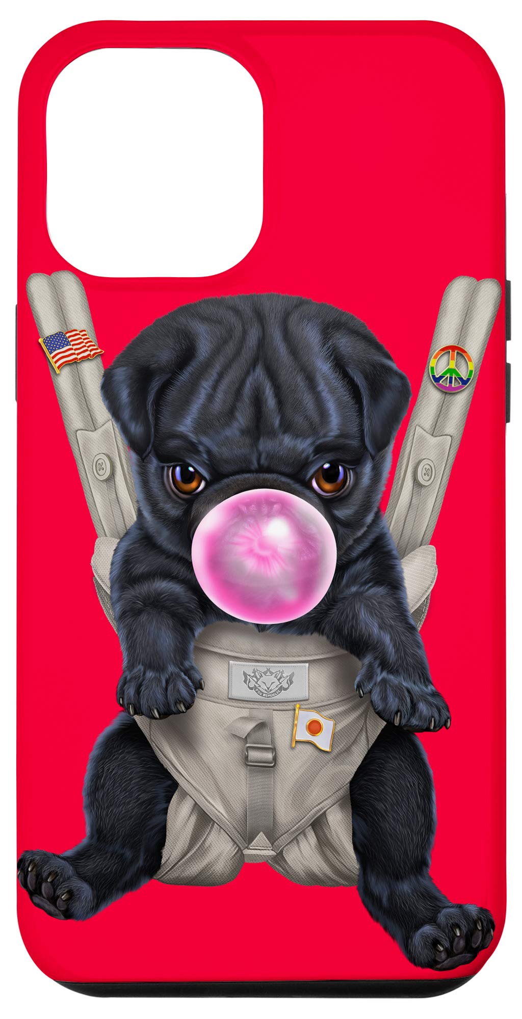 iPhone 12 Pro Max Case - Cute Pug Dog Design for Travel & Daily Use