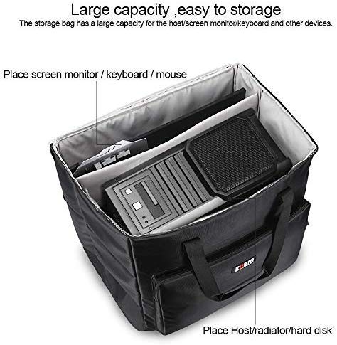Buwico Desktop PC Travel Storage Carrying Case Bag - Protective Computer Case for CPU, Monitor, Keyboard & Accessories - Perfect for Office, Home & Business Travel