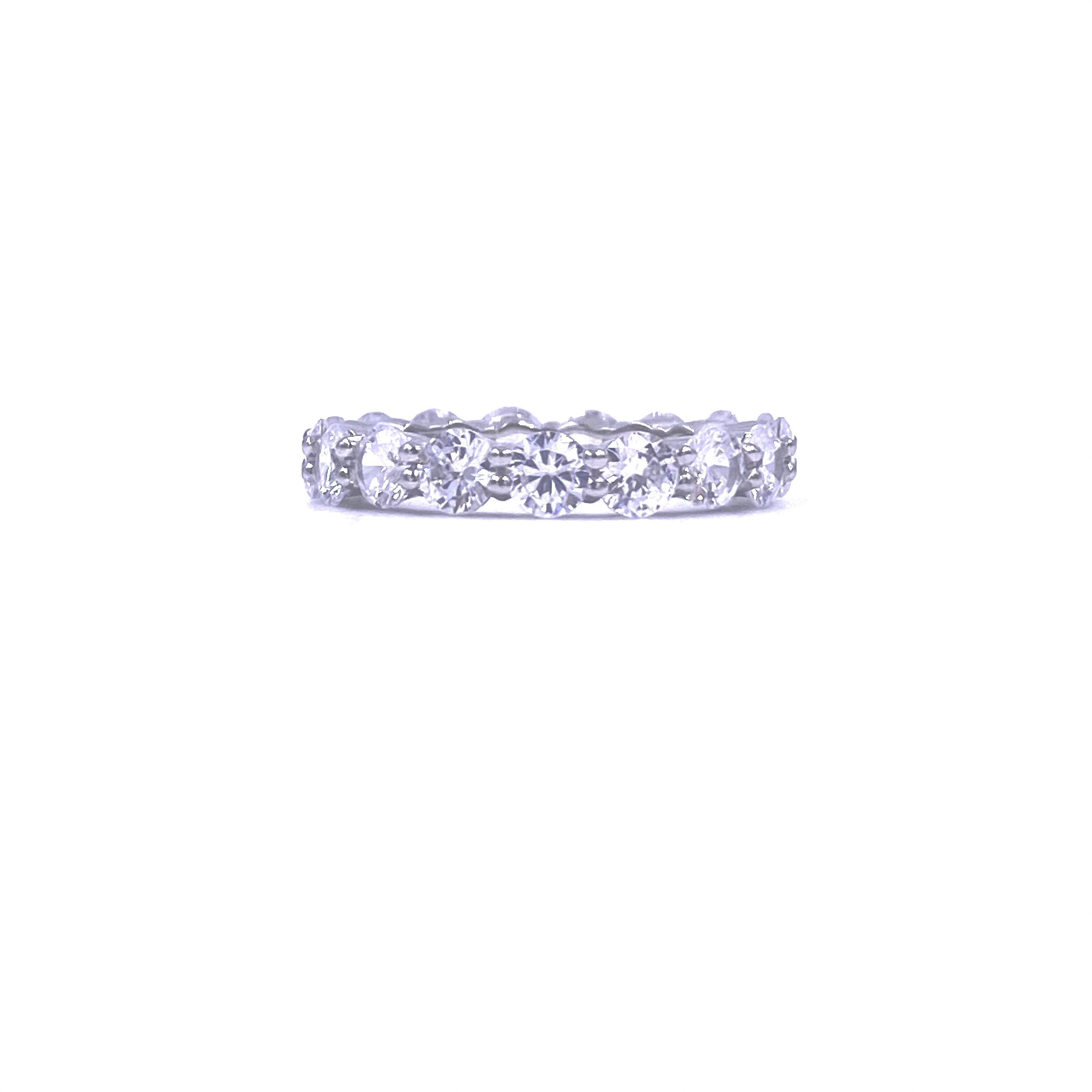 2.00CTW Ashley Gold Sterling Silver CZ Eternity Band Ring - Prong Set Cubic Zirconia Wedding Band for Women, Perfect for Anniversary, Engagement & Special Occasions