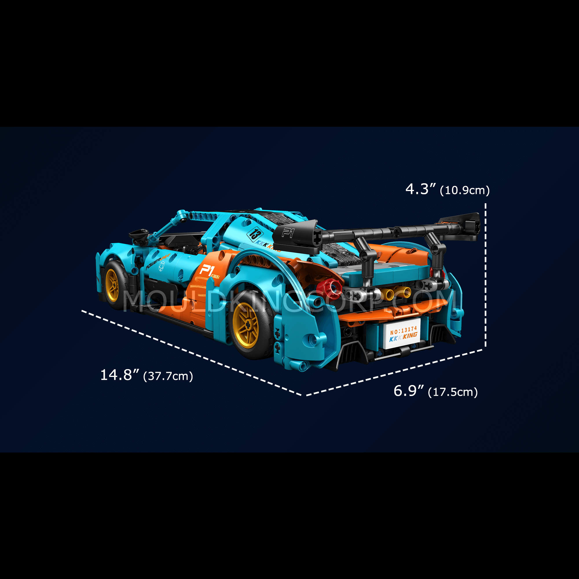 Mould King 13174 P1 GTR Sports Car Model Building Set - 936 PCS DIY Bricks for Adults & Teens - Perfect for Home Decoration, Gift, and Car Enthusiasts Collection