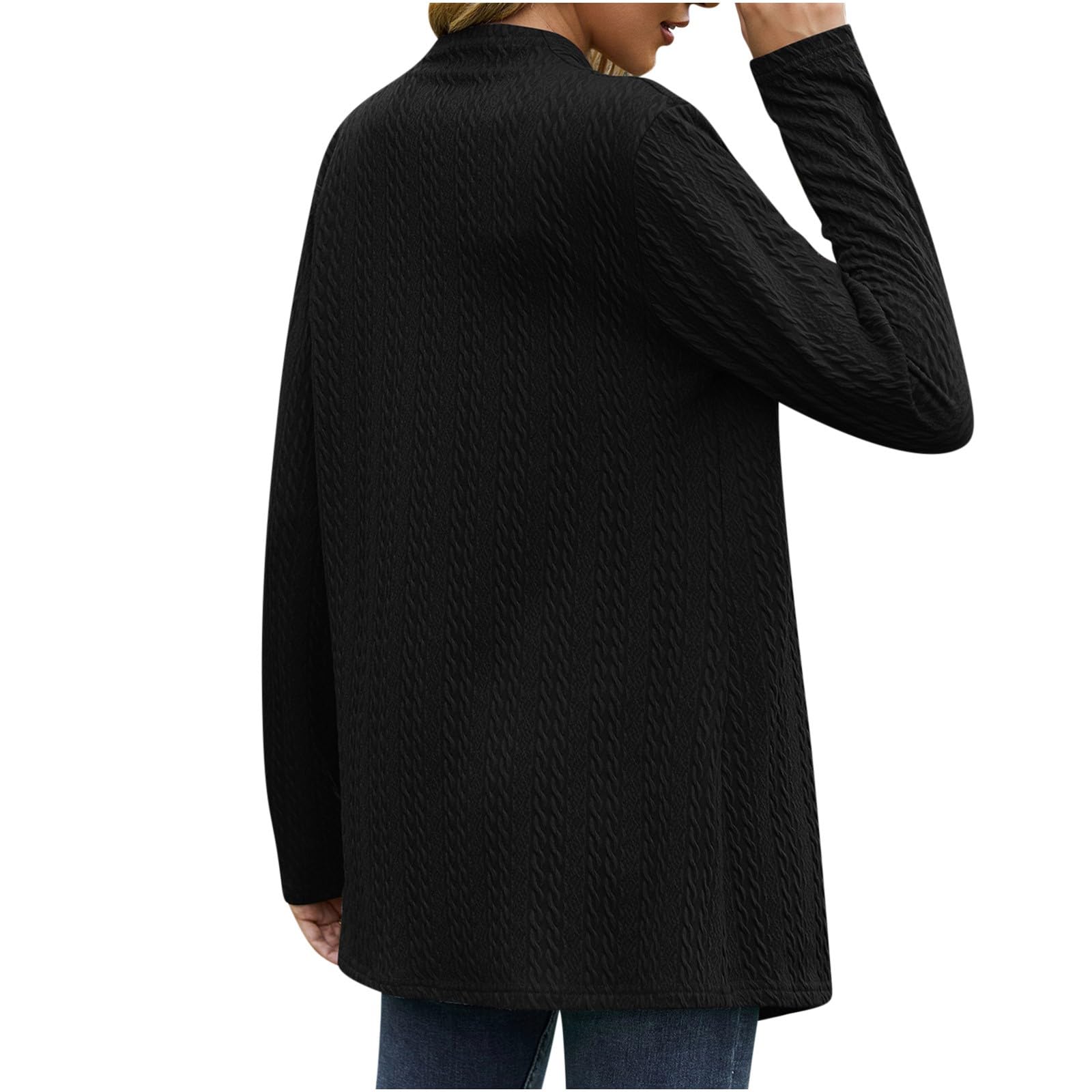 Women's Lightweight Long Sleeve Open Front Cardigan Sweater - Soft Draped Knit Fall Coat for Layering & Casual Outfits | Perfect for Office, Coffee Dates & Autumn Evenings