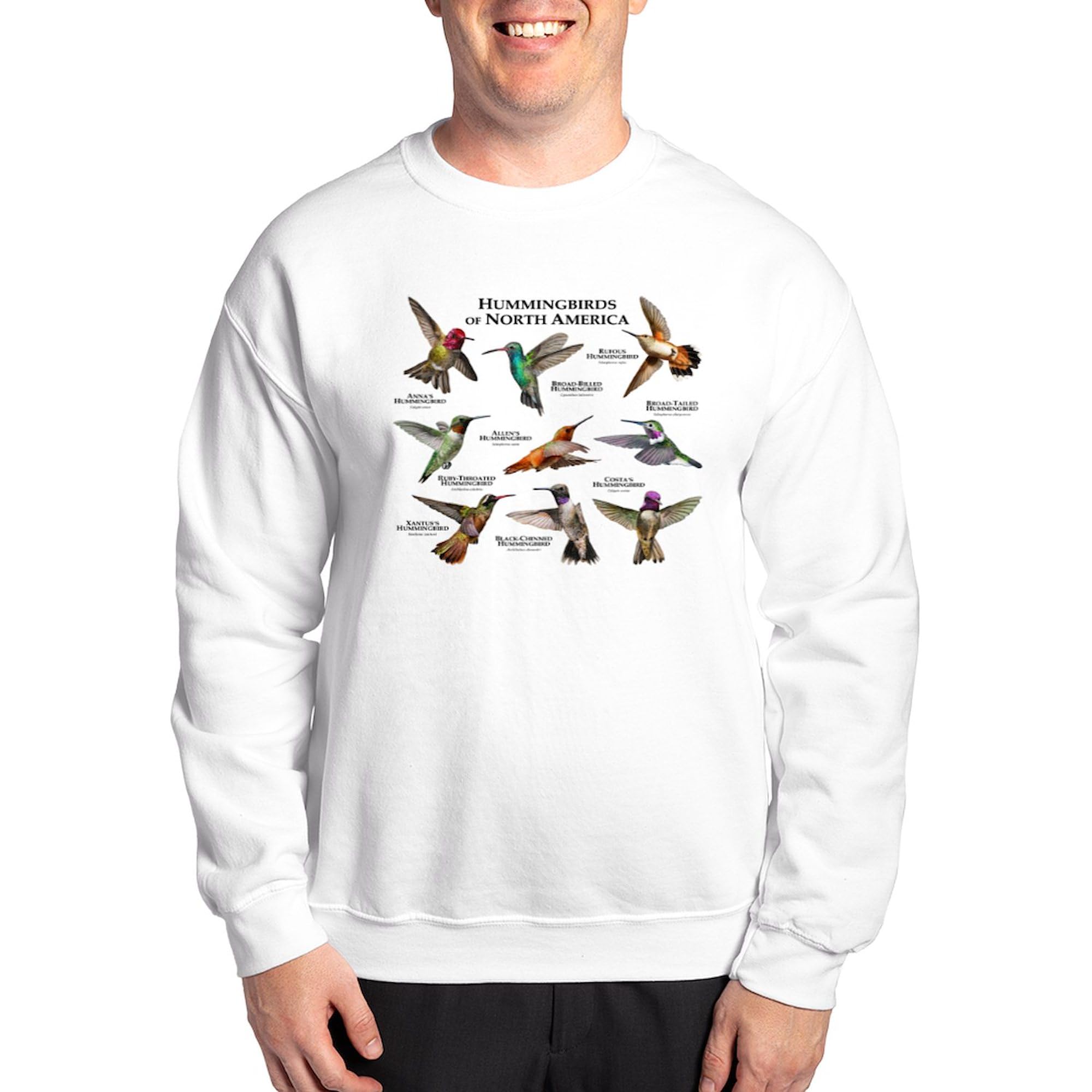 North America Hummingbirds Classic Crew Neck Light Sweatshirt | Cute Bird Print Pullover | Perfect for Bird Watching & Nature Lovers