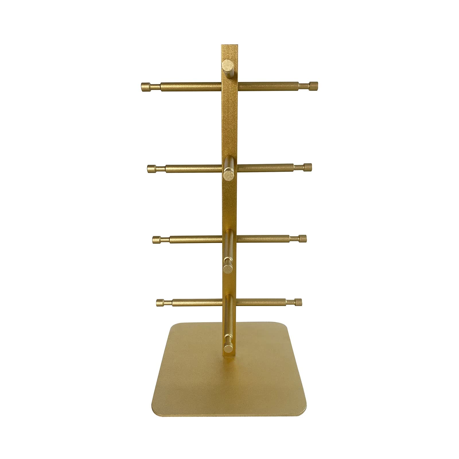 IAOHUO 4-Pair Metal Sunglasses Display Stand - Gold Eyeglass Holder for Retail & Tabletop Storage | Perfect for Sunglass Shops, Optical Stores & Home Organization