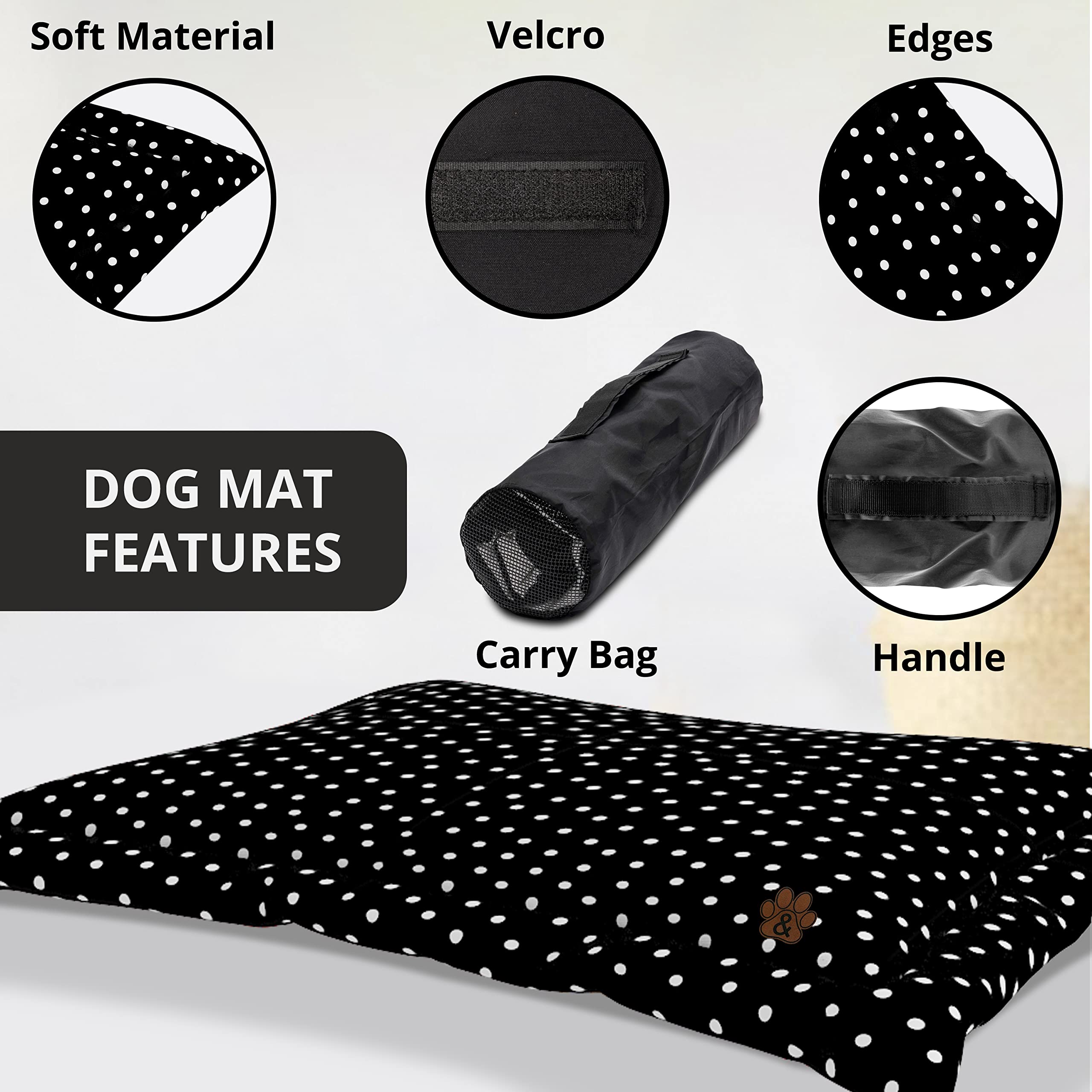 Premium Non-Slip Dog Bed Mat - Washable Pet Mattress for Large, Medium & Small Dogs & Cats - Comfortable Floor Cushion for Kennel, Crate & Home Use (Pattern 08, Large Size)