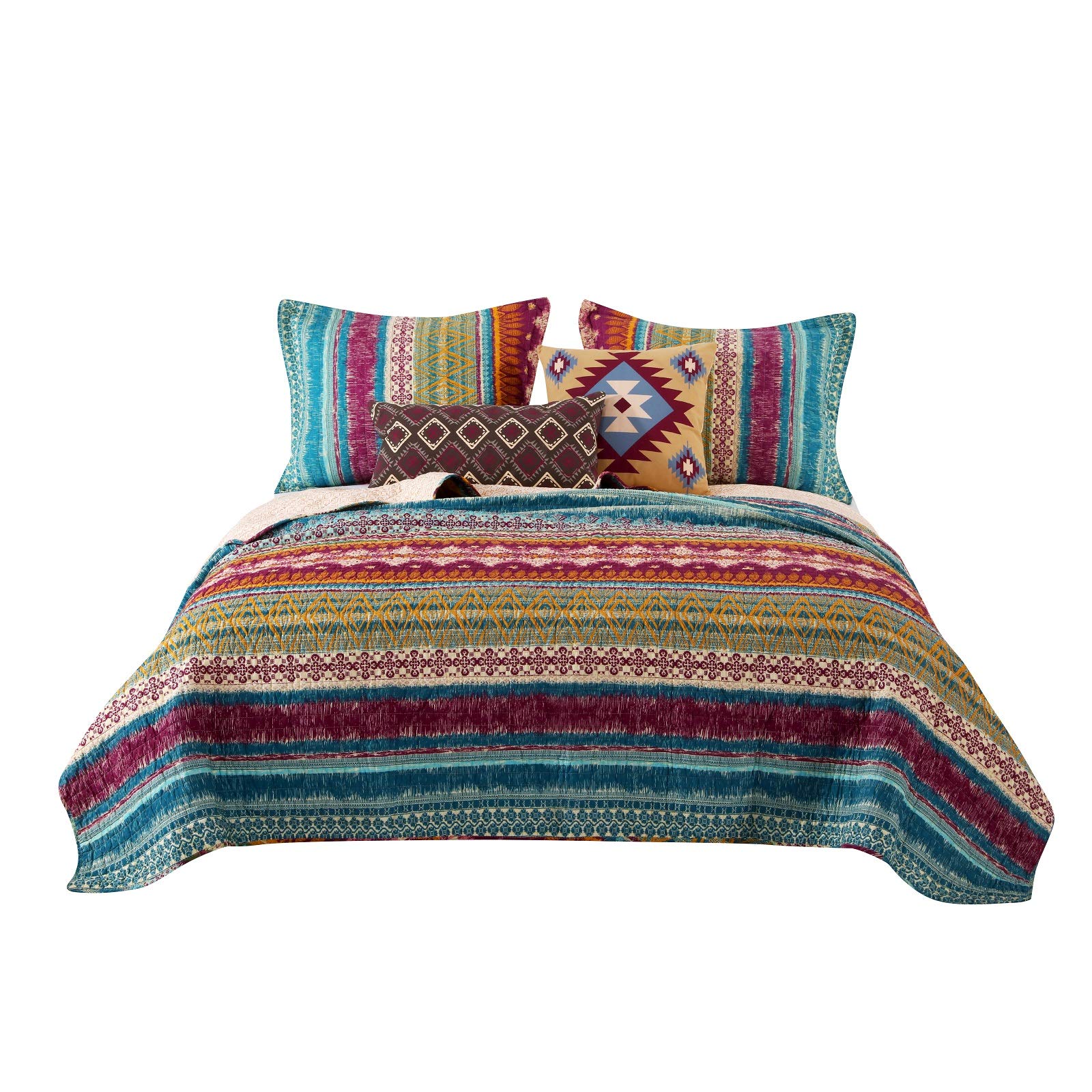 Greenland Home Southwest Style Quilt Set - 5 Piece King/California King Bedding - Siesta Collection | Perfect for Southwestern Decor, Guest Rooms & Cozy Bedroom Retreats