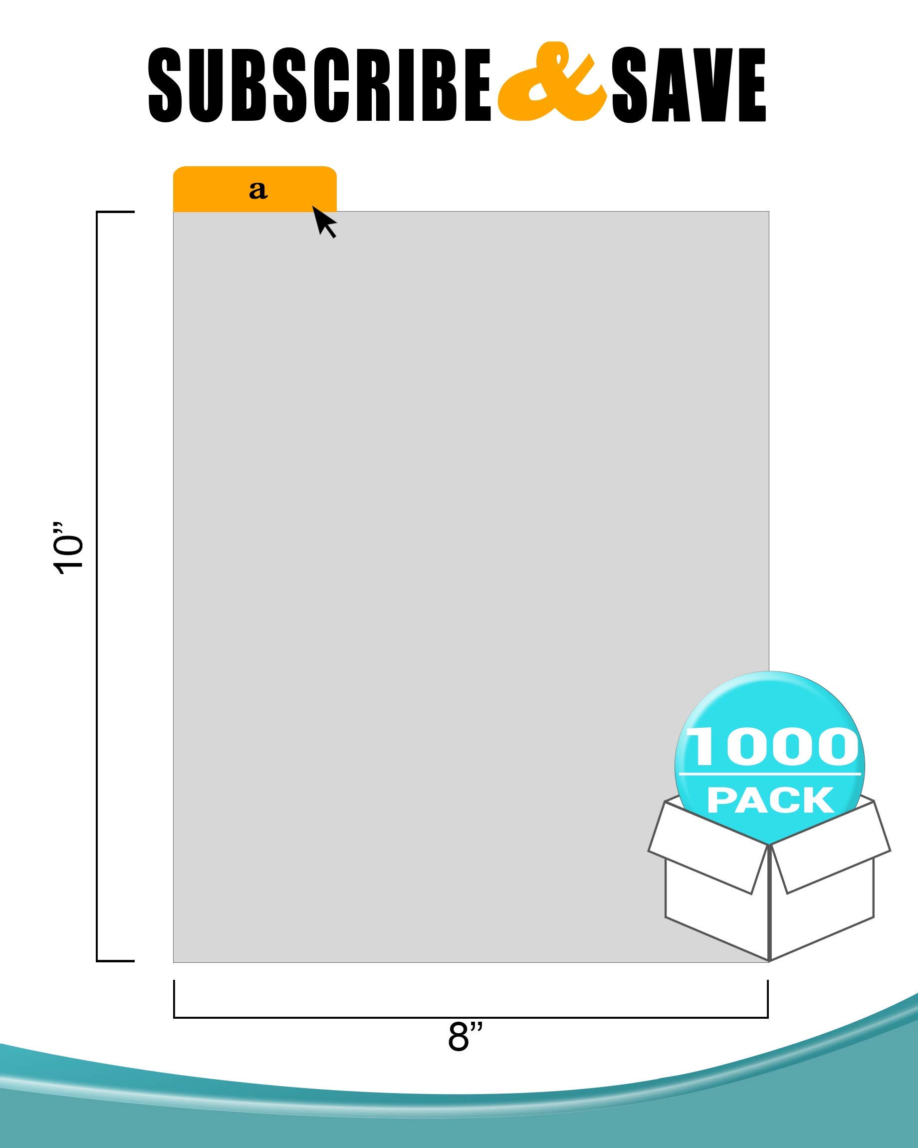 1000 Pack 8x10 Inches Clear Plastic Bags for Packaging - 4 Mil Durable Polyethylene Flat Bakery Bags with Open Top | Perfect for Popcorn, Homemade Bread, Cookies, Candy & Retail Display | Food Safe Storage Solution for Bakeries & Small Businesses