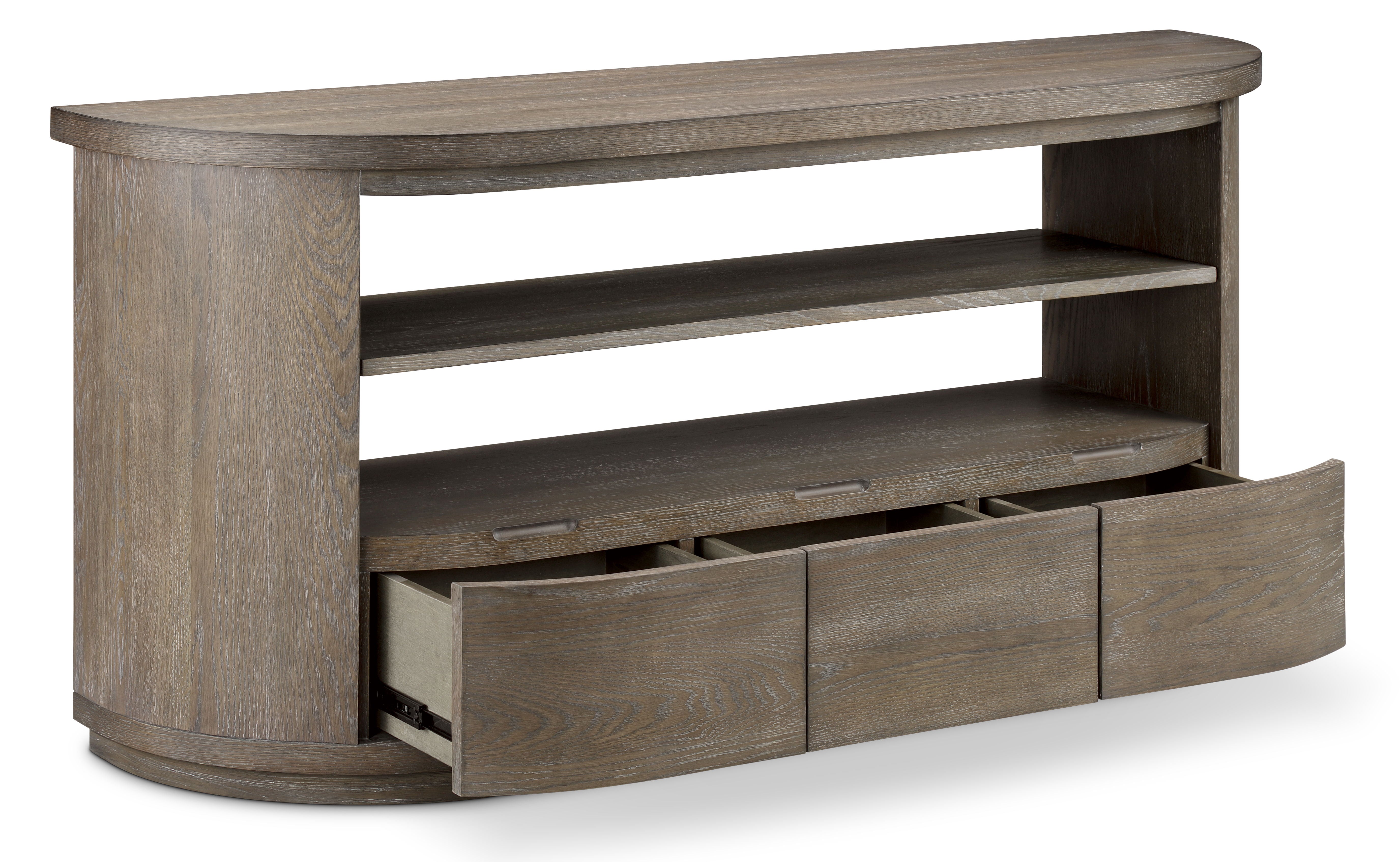 Bosley Demilune Sofa Table in Porpoise Finish - Elegant Console Table for Living Room, Entryway, or Hallway Decor