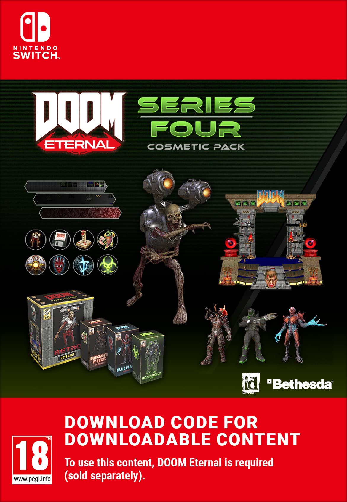 DOOM Eternal Series Four Cosmetic Pack for Nintendo Switch - Digital Download Code | Unlock Exclusive Skins & Customizations for Ultimate Gaming Experience