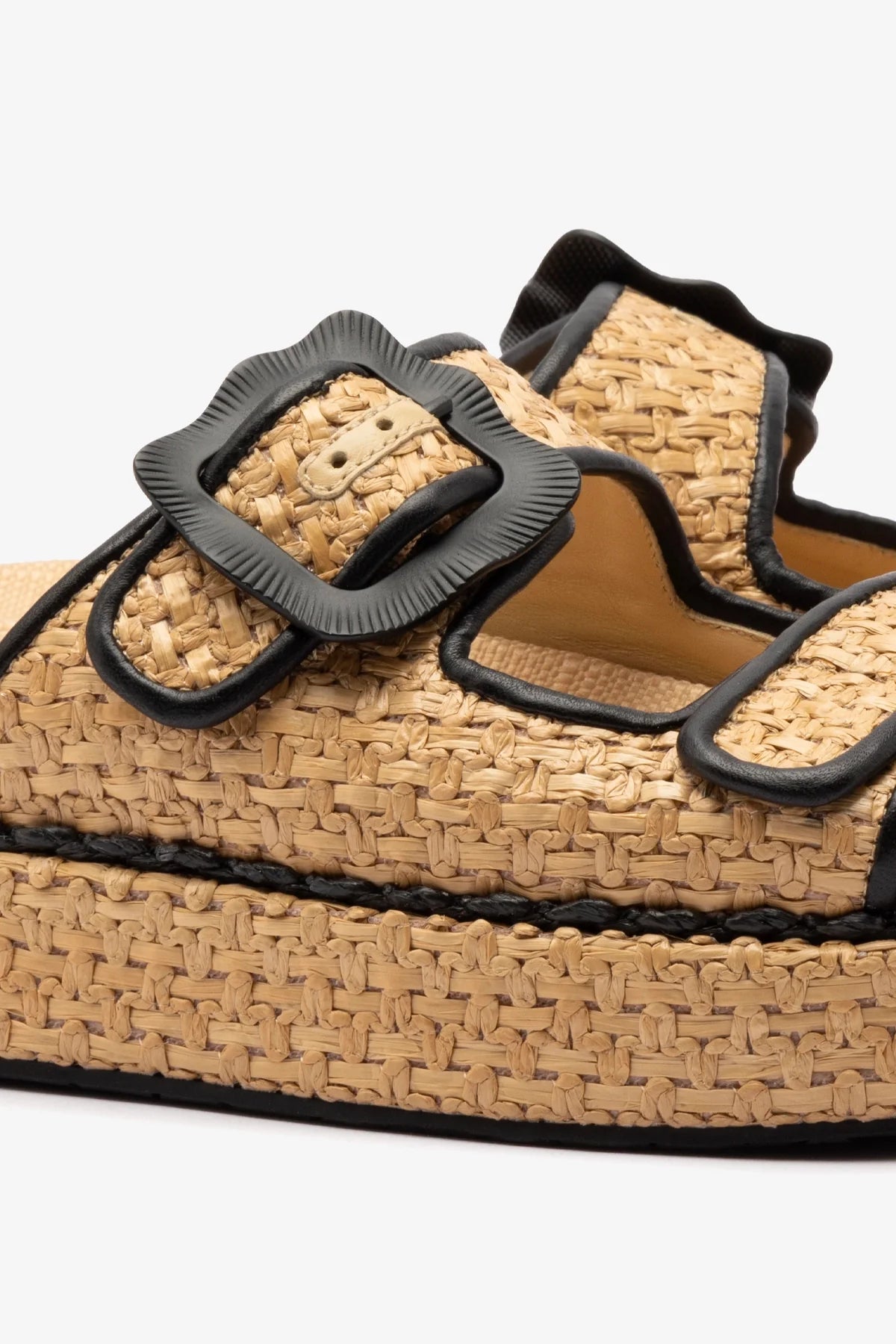 Natural Raffia Maui Slide-In Tapestry with Black Trimming - Bohemian Wall Hanging for Bedroom, Living Room & Outdoor Decor