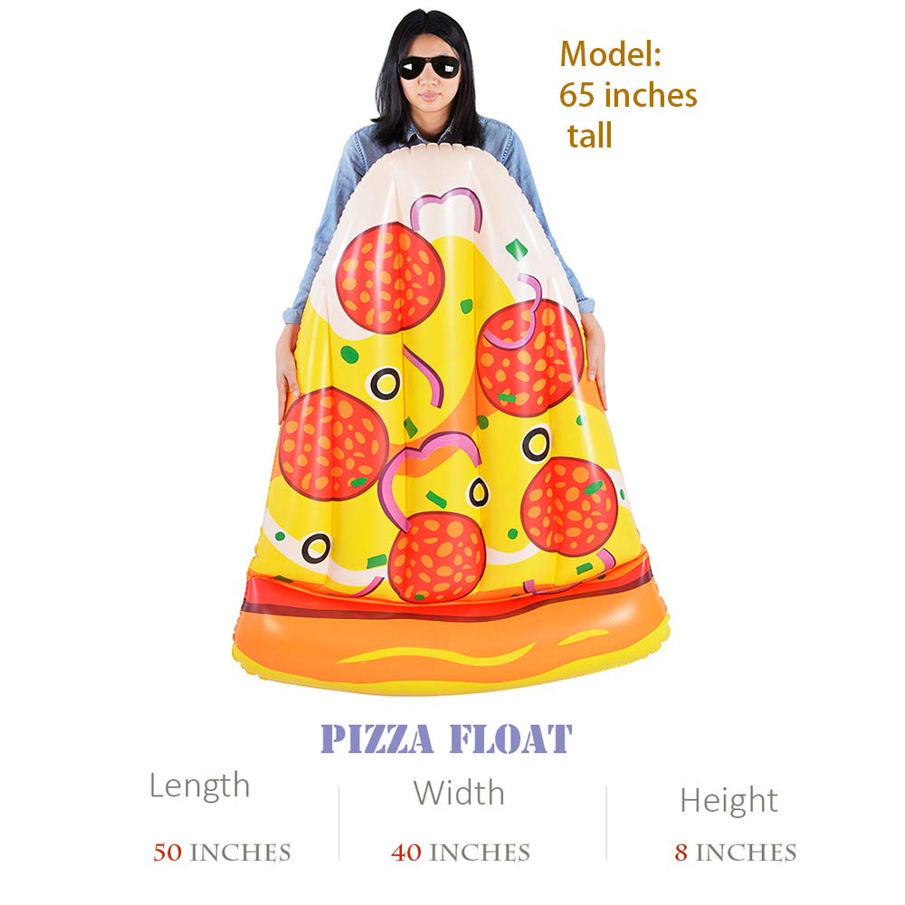 **2 Pack Giant 50-Inch Inflatable Pizza Slice Pool Floats for Kids - Fun Summer Swim & Beach Toy for Pool Parties, Backyard Pools & Lakeside Relaxation**