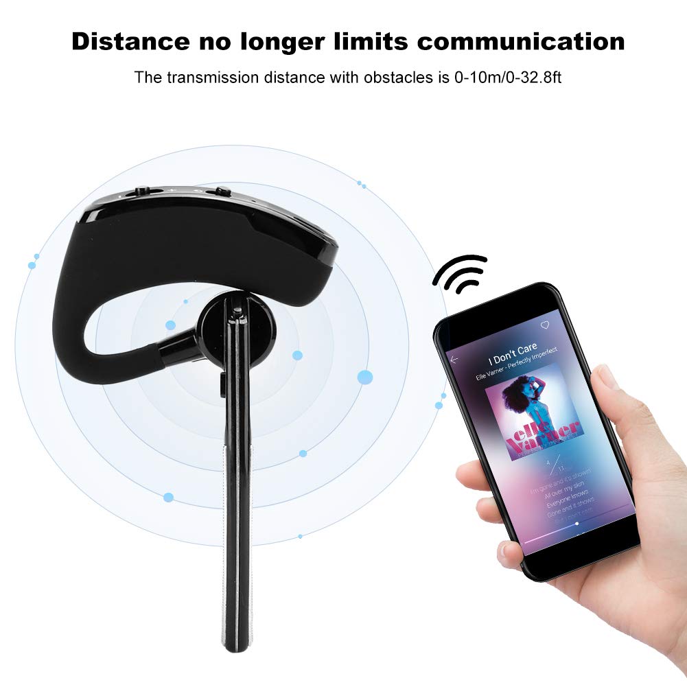 Ciciglow V8 Single-Ear Bluetooth Headset - Wireless Business Headphone with Smart Noise Cancellation, Voice-Activated Mic & Stereo Sound - Perfect for Work Calls, Driving, Office Meetings & Remote Work