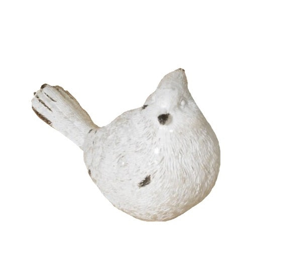4.3 Inch White Resin Cardinal Bird Figurine - Handcrafted Home Decor for Christmas, Garden, and Office Desk | Perfect Gift for Bird Lovers