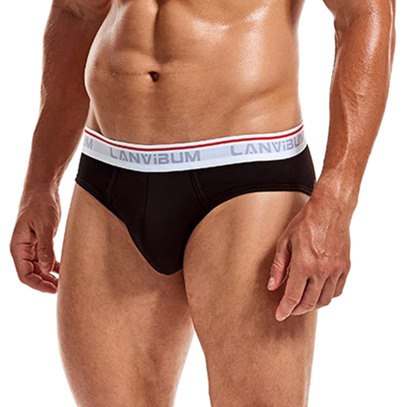 Sexy Men's Briefs - Solid Black Cotton Underwear for Men | Comfortable & Breathable Boxer Shorts for Everyday Wear, Gym & Sleep