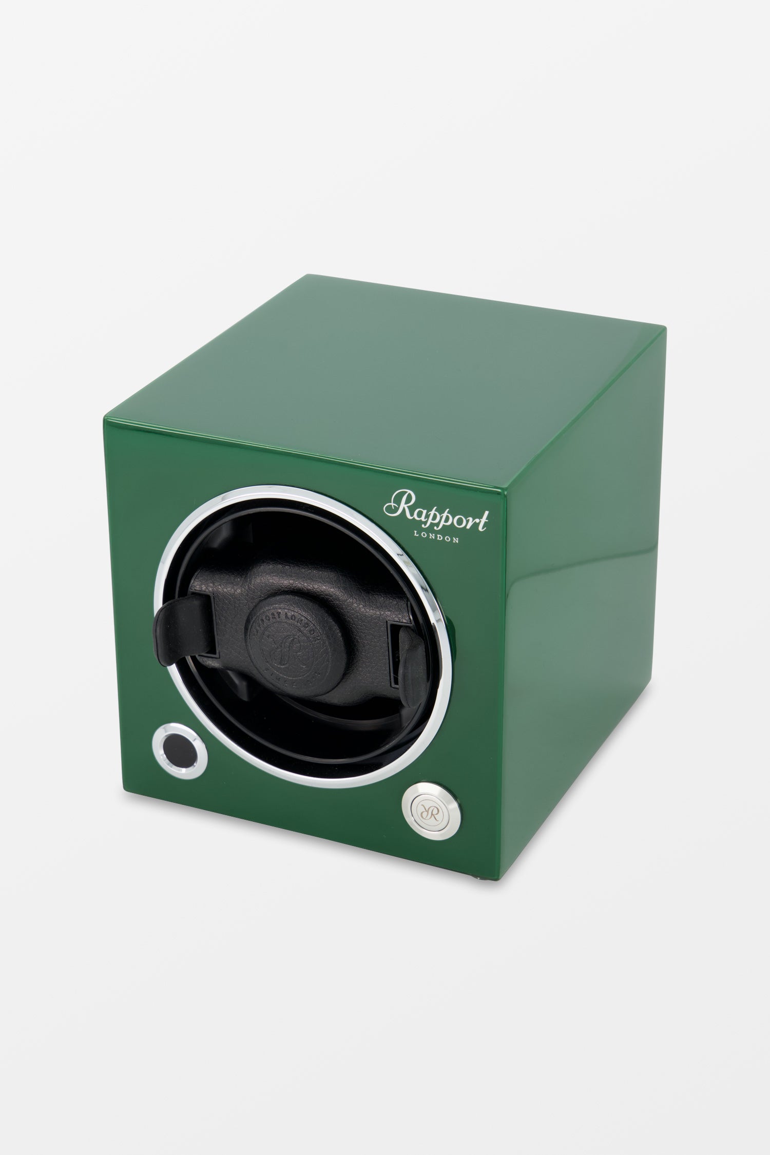 Rapport Racing Green Evolution Single Automatic Watch Winder - Premium Watch Storage for Men & Women - Perfect for Travel, Home, and Office Use