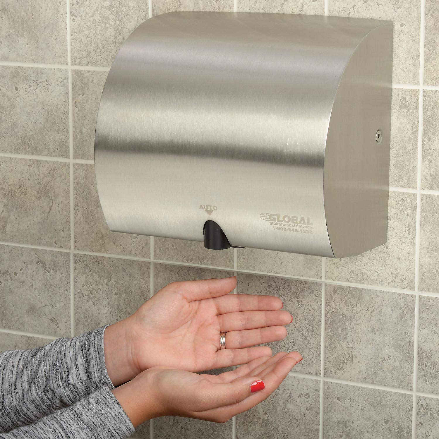 High-Speed Automatic Wall Mount Hand Dryer - 120V Stainless Steel Commercial Hand Dryer for Restrooms, Kitchens & High-Traffic Areas