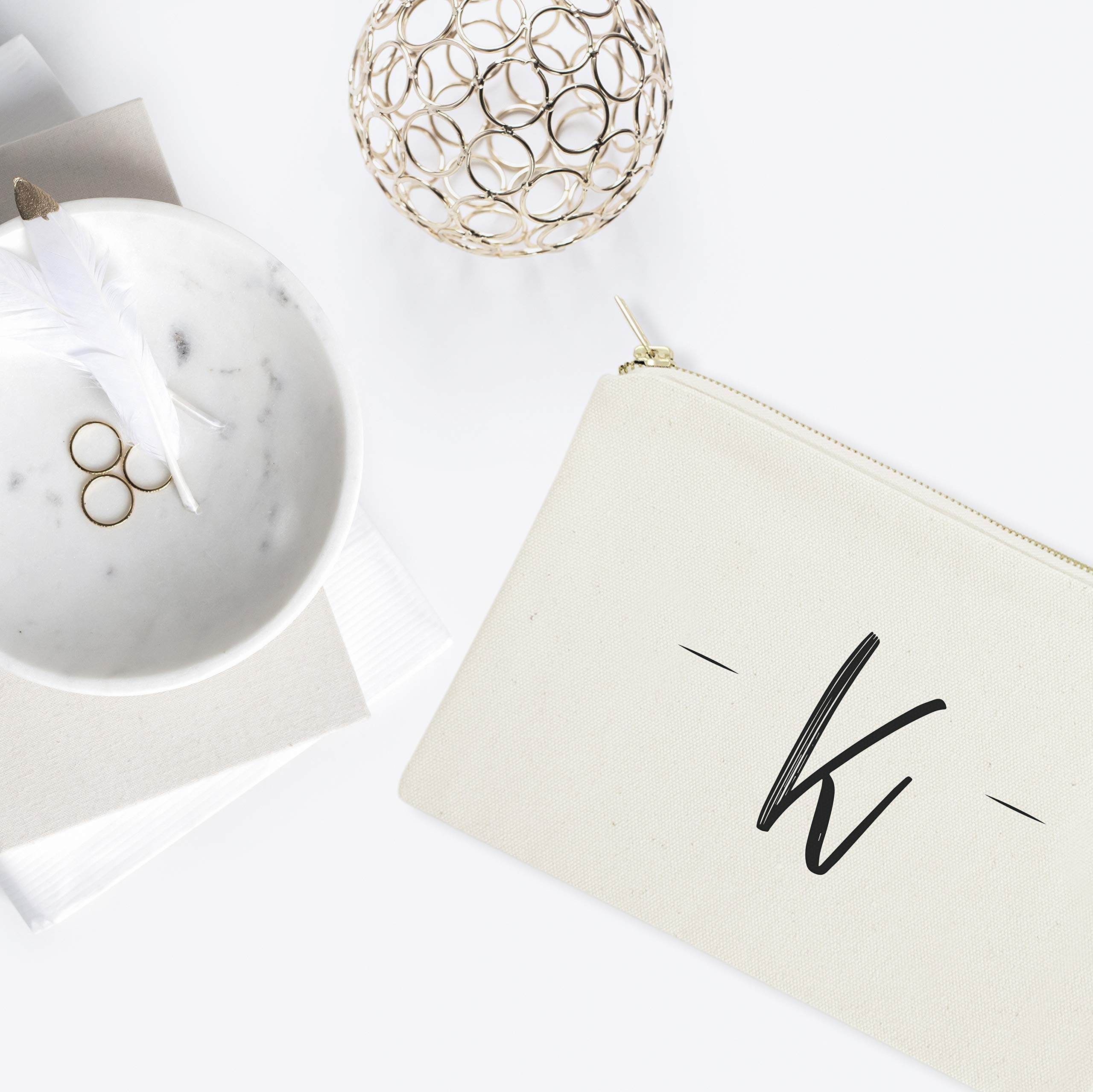 Personalized Monogrammed Cotton & Canvas Cosmetic Bag - Travel Makeup Pouch for Women | Custom Initials | Perfect for Travel, Gym & Everyday Use