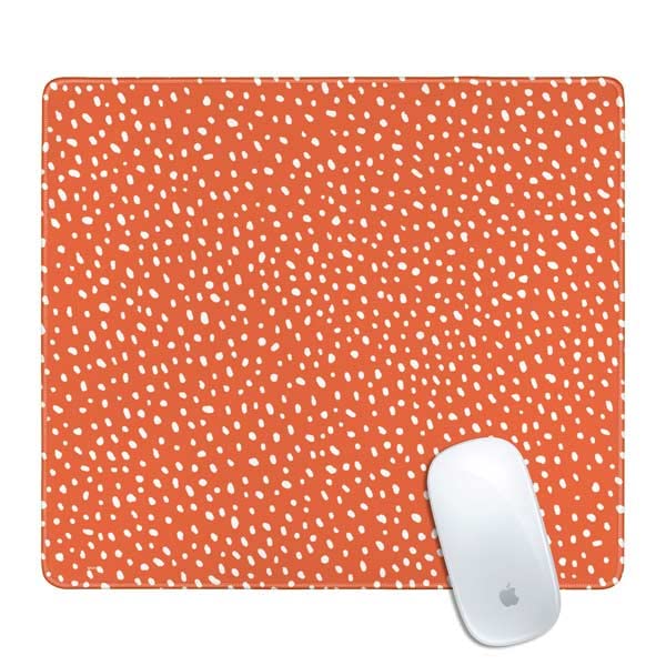 Skinit Small Gaming Mouse Pad - Orange Spots Design with Stitched Edges, Waterproof, Non-Slip Rubber Base, Desk Mat for Keyboard & Mouse | Perfect for PC Gaming, Office Work & Home Computer Setup