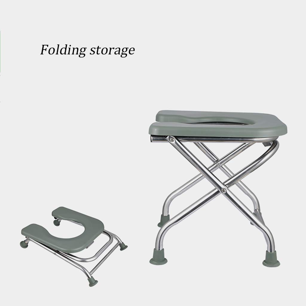 Foldable Shower Chair with Non-Slip Legs - Portable Bathroom Toilet Commode for Elderly & Disabled Adults - Lightweight Adjustable Shower Bench for Safe Bathing & Bedside Use - Easy to Clean & Wipe Down