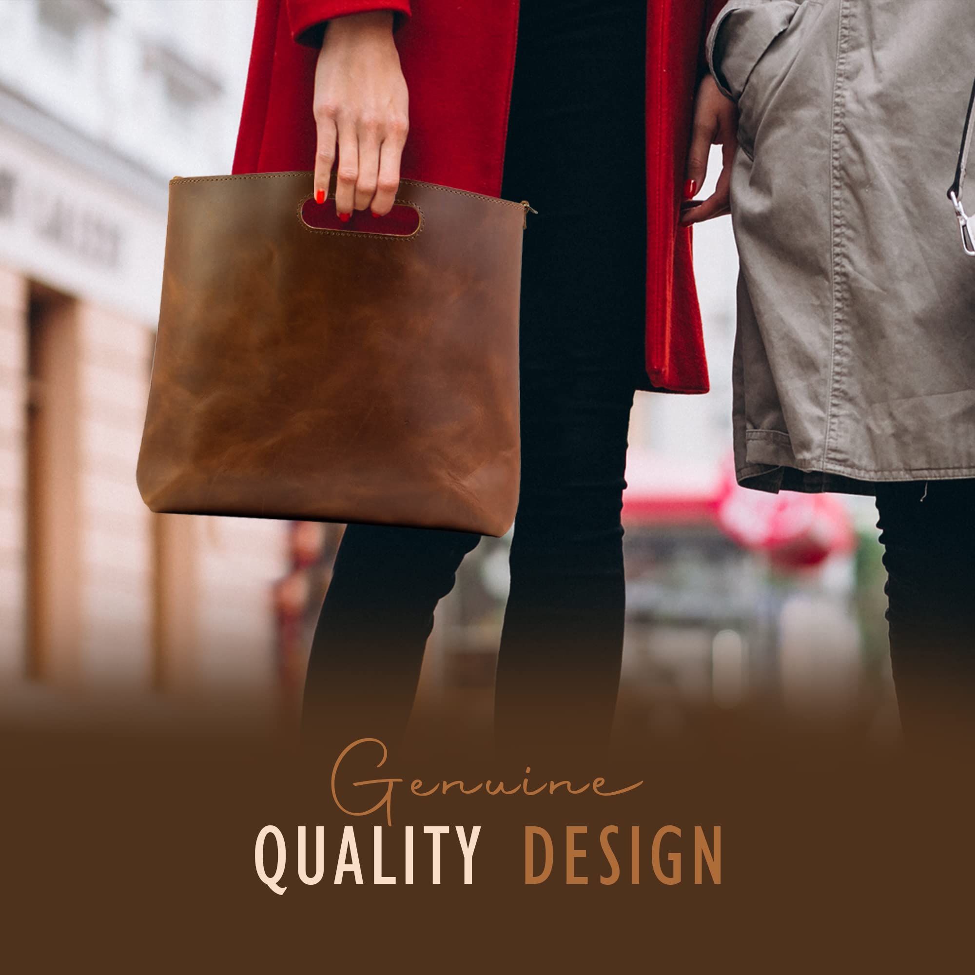 Premium Genuine Leather Tote Bag for Women - Stylish & Durable Leather Handbag & Purse - Made in USA - Perfect for Work, Travel & Everyday Use