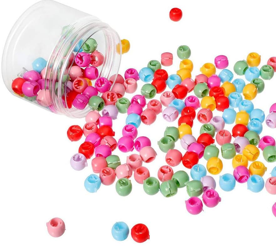 LYTIX 20PCS Mini Beads Hair Clips - Colorful Plastic Hair Claw Clips for Women & Girls - Perfect for School, Work, Parties & Everyday Hairstyles