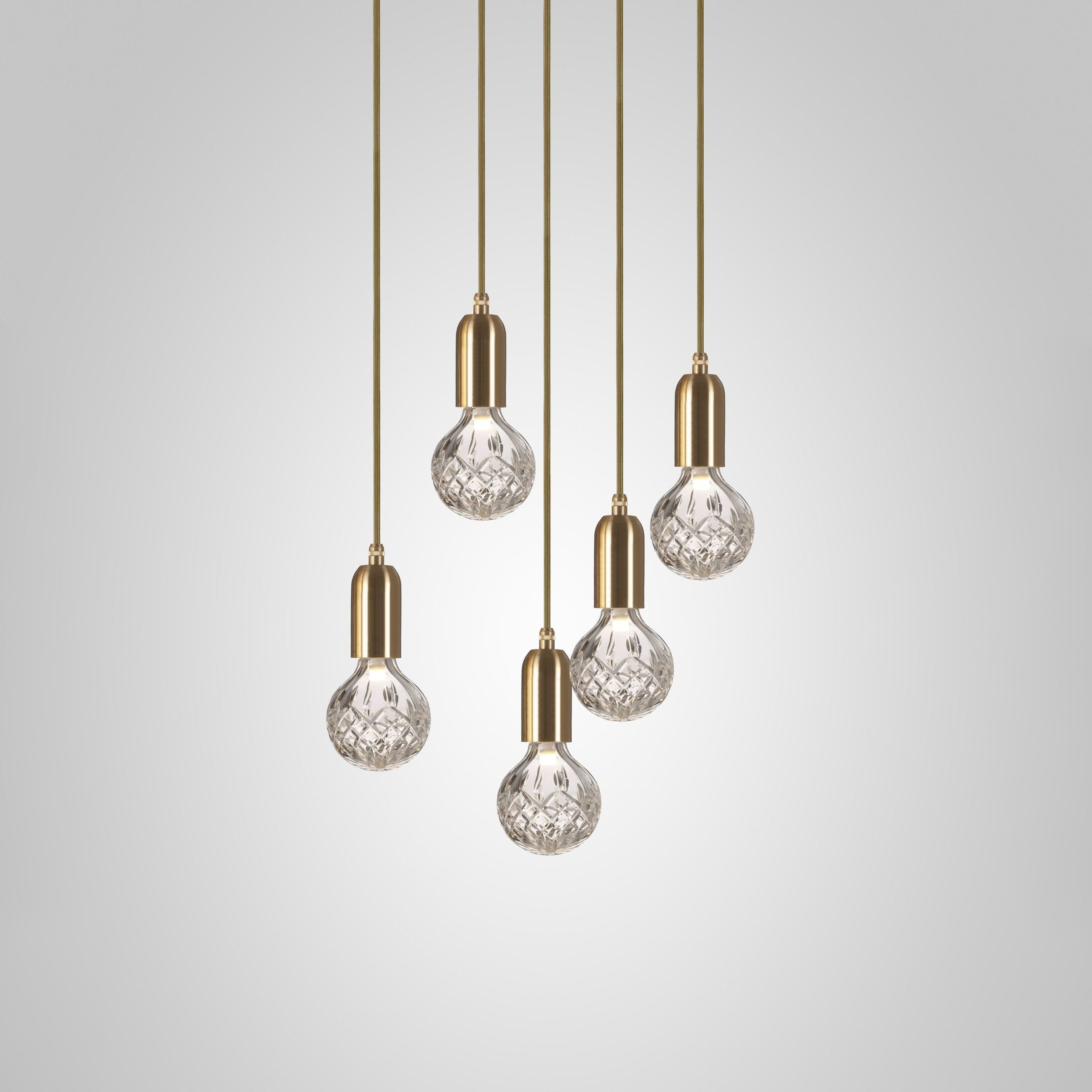 Crystal Bulb Pendant Light - Elegant Glass Ceiling Lighting Fixture for Dining Room, Kitchen Island & Bedroom Decor