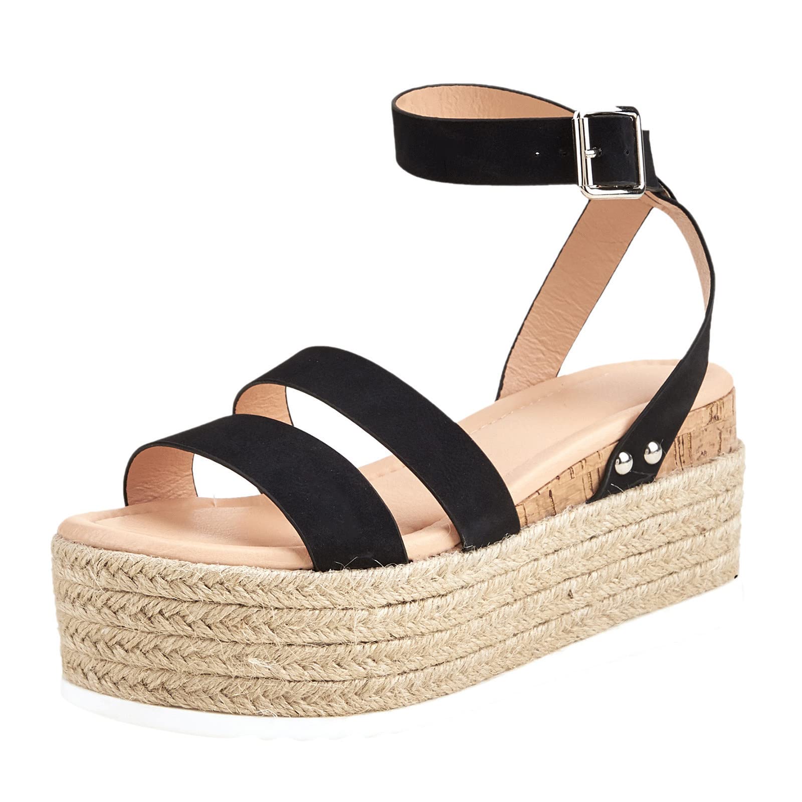 Women's Size 12 Wedge Sandals with Ankle Strap - Open Toe Platform Summer Sandals for Women - Perfect for Beach, Vacation, and Casual Outings