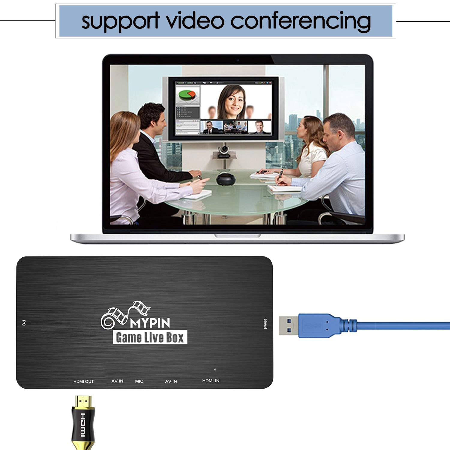 4K HDMI Game Capture Card for PS5, Xbox Series X & Switch - USB 3.0 Live Streaming Device with 1080P@60fps Recording, HDMI/AV/YPbPr Input - Perfect for Twitch, YouTube Gaming & Esports Broadcasts