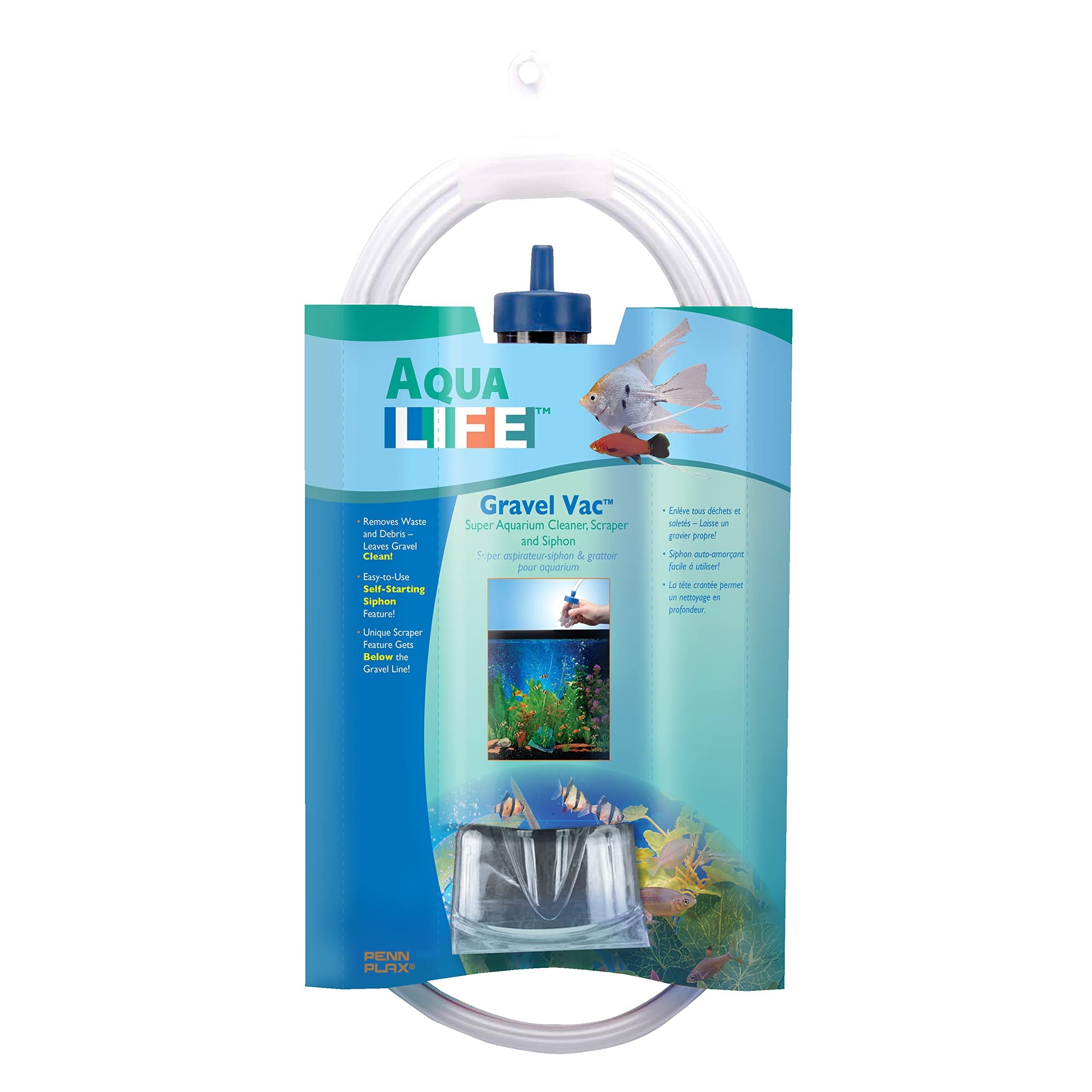 Penn-Plax GV9 Aquarium Gravel Vacuum Cleaner – Quick & Easy Fish Tank Maintenance Tool for Water Changes & Substrate Cleaning | Perfect for Freshwater & Saltwater Tanks