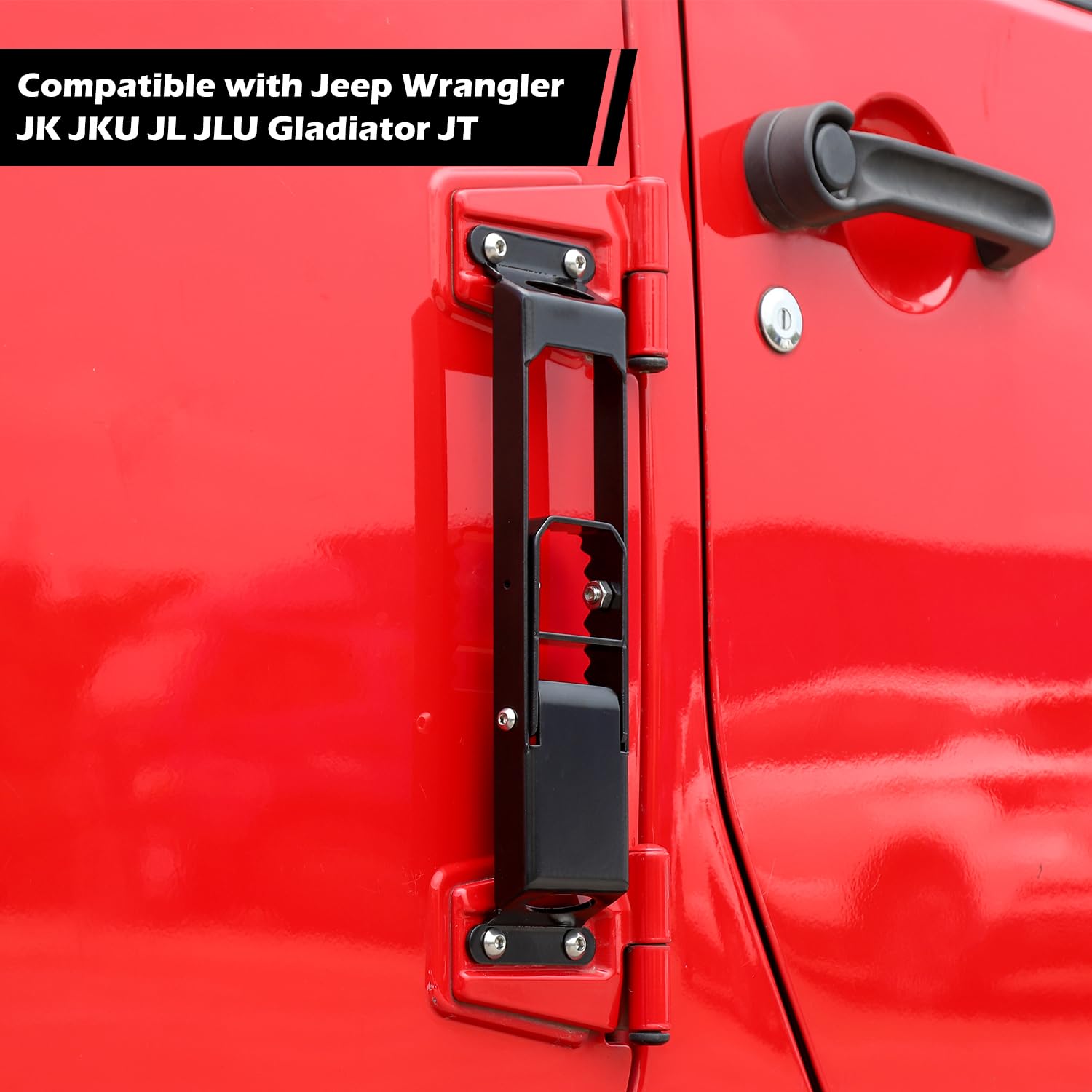 RT-TCZ Folding Foot Peg Pedal - Black Door Hinge Step for Jeep Wrangler JK JKU JL JLU & Gladiator JT | Heavy Duty Exterior Accessories (2-Pack) | Perfect for Off-Roading, Camping & Easy Entry/Exit