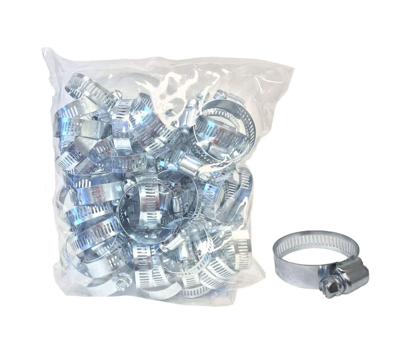 50-Pack Stainless Steel Hose Clamps (1-1/16