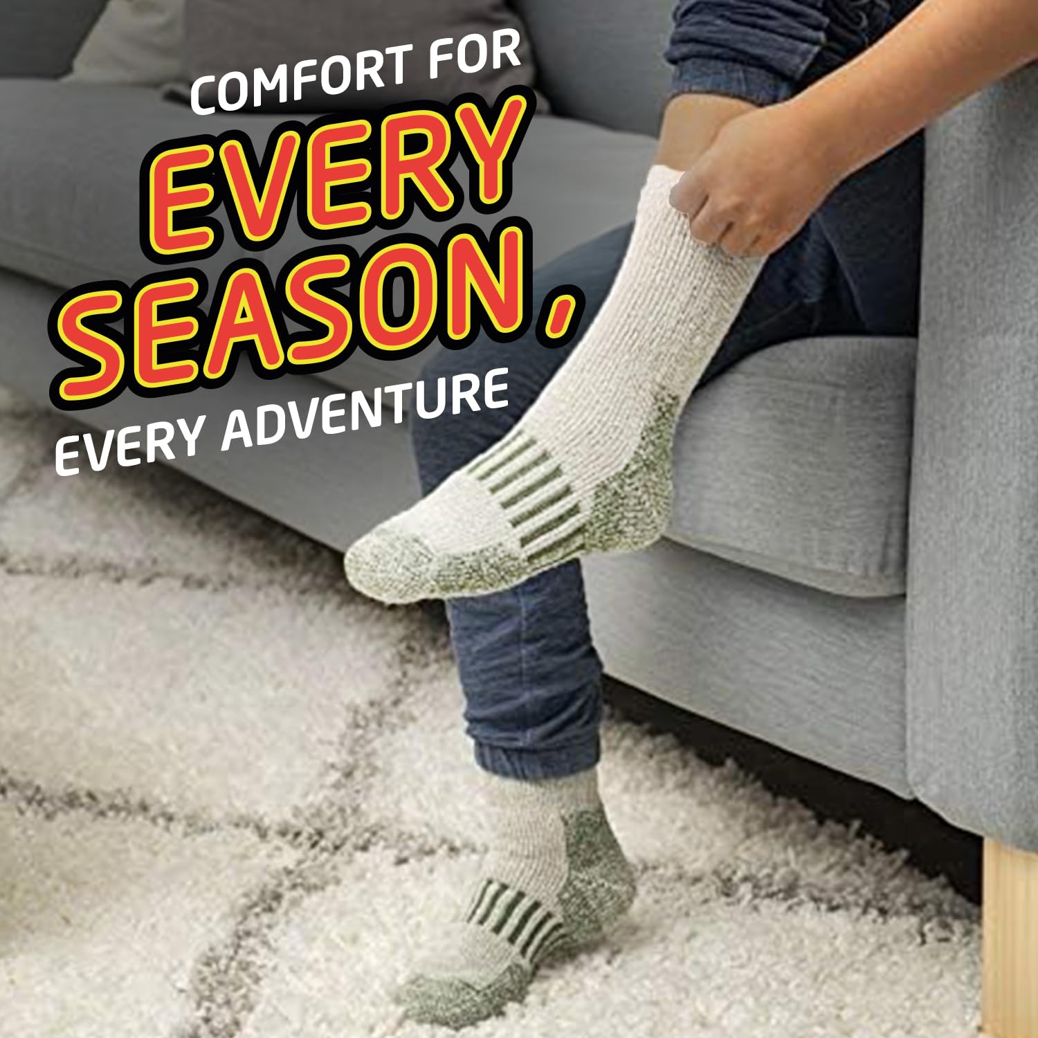 Warm & Cozy Kids Winter Socks - 4 Pack Wool Blend Crew Socks for Boys & Girls | Perfect for Cold Weather & Indoor Activities