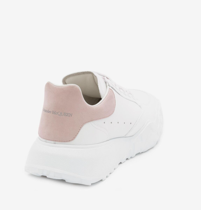 Alexander McQueen Women's White Leather Court Sneakers - Fashion Designer Low-Top Lace-Up Casual Shoes for Women | Perfect for Everyday Wear, Office Outfits & Street Style