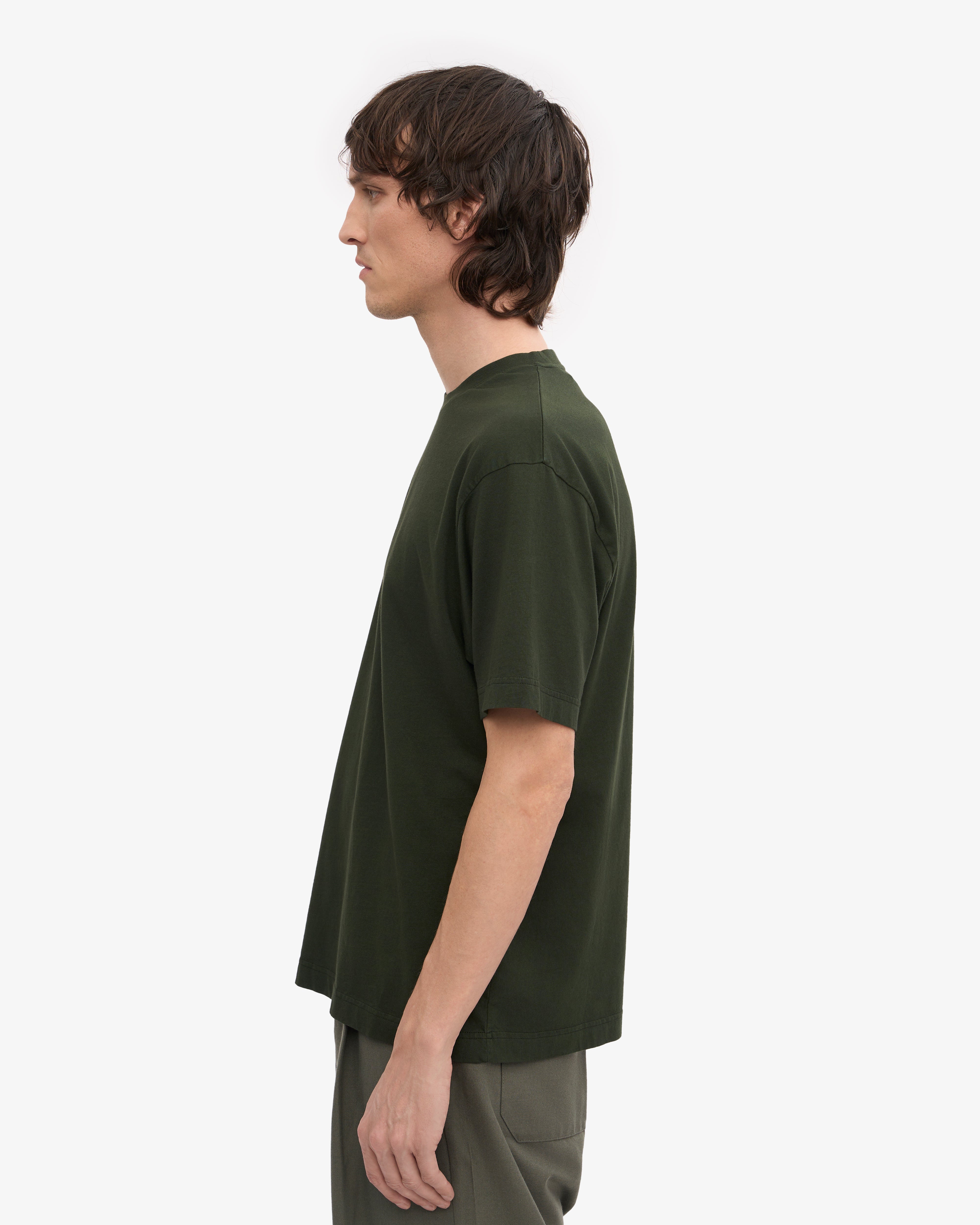 Oversized Organic Cotton T-Shirt for Women - Eco-Friendly Hunter Green Tee - Perfect for Casual Wear, Loungewear & Sustainable Fashion